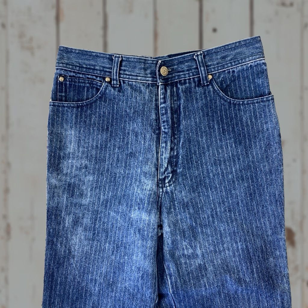 Vintage VINTAGE Sergio Valente Women's Jeans Striped High Rise Tapered Mom 32x36 Blue Denim 80s 90s Womens Size 24" / US 00 / IT 34 - 1 Thumbnail