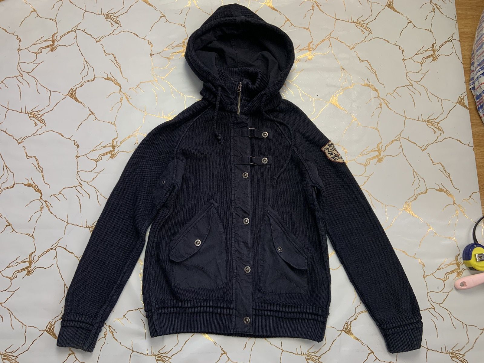 Napapijri Napapijri Women Blue Knitted Zip Hooded Sweater Size XL Size XL / US 12-14 / IT 48-50 - 1 Thumbnail