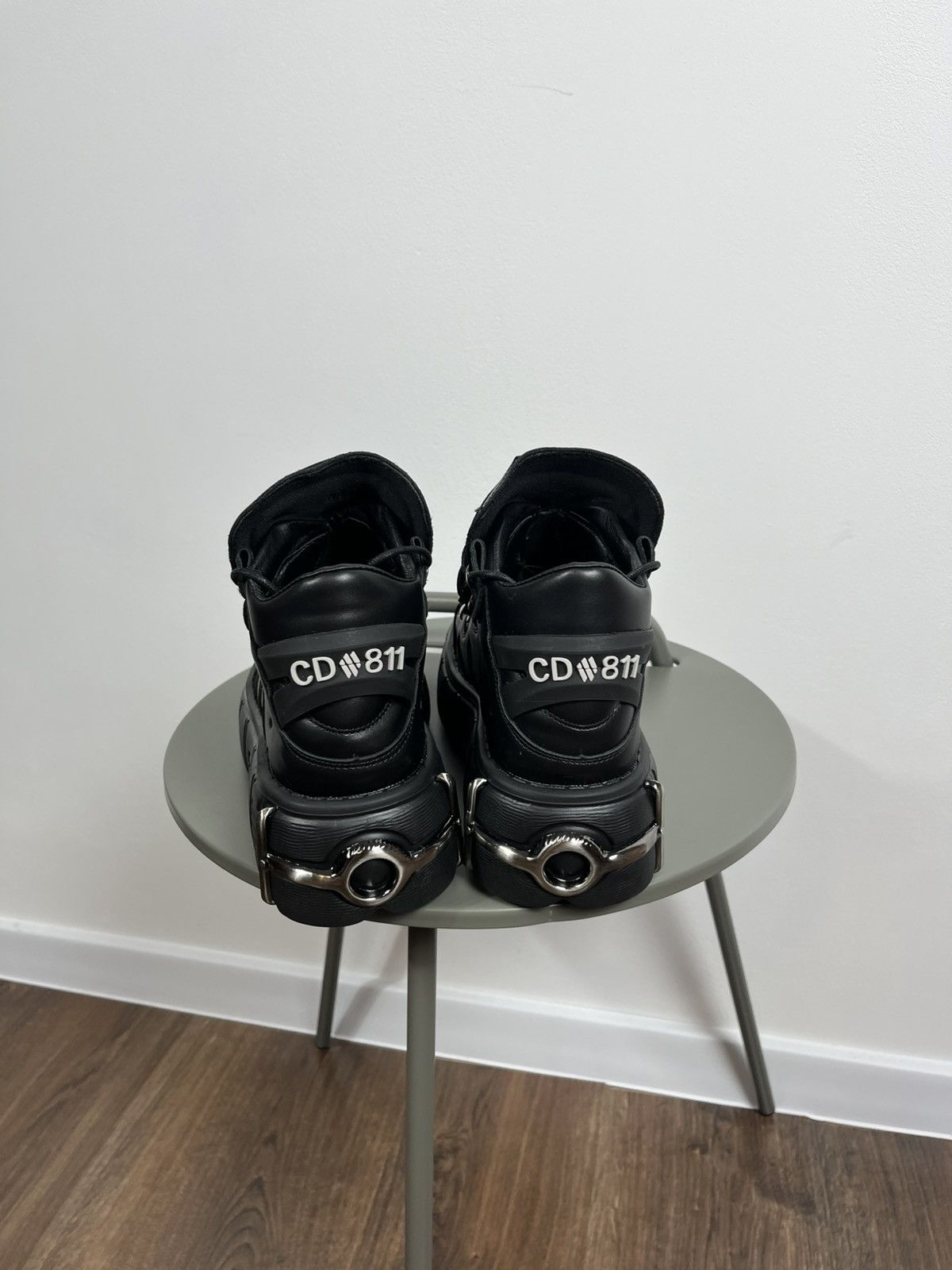 Japanese Brand Black Platform Boots with Metal Details Gothic Cyber Punk Size US 9.5 / EU 42-43 - 5 Thumbnail