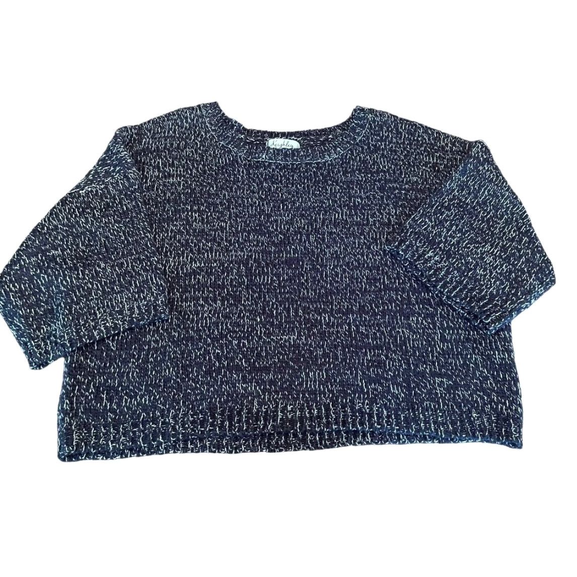 Vintage Keighley Knit Womens Pullover Sweater M Oversized Marled Knit Navy Blue White Wool Blend Pullover Knit Waist Length Medium Womens Modern Vintage Size M / US 6-8 / IT 42-44 - 2 Thumbnail