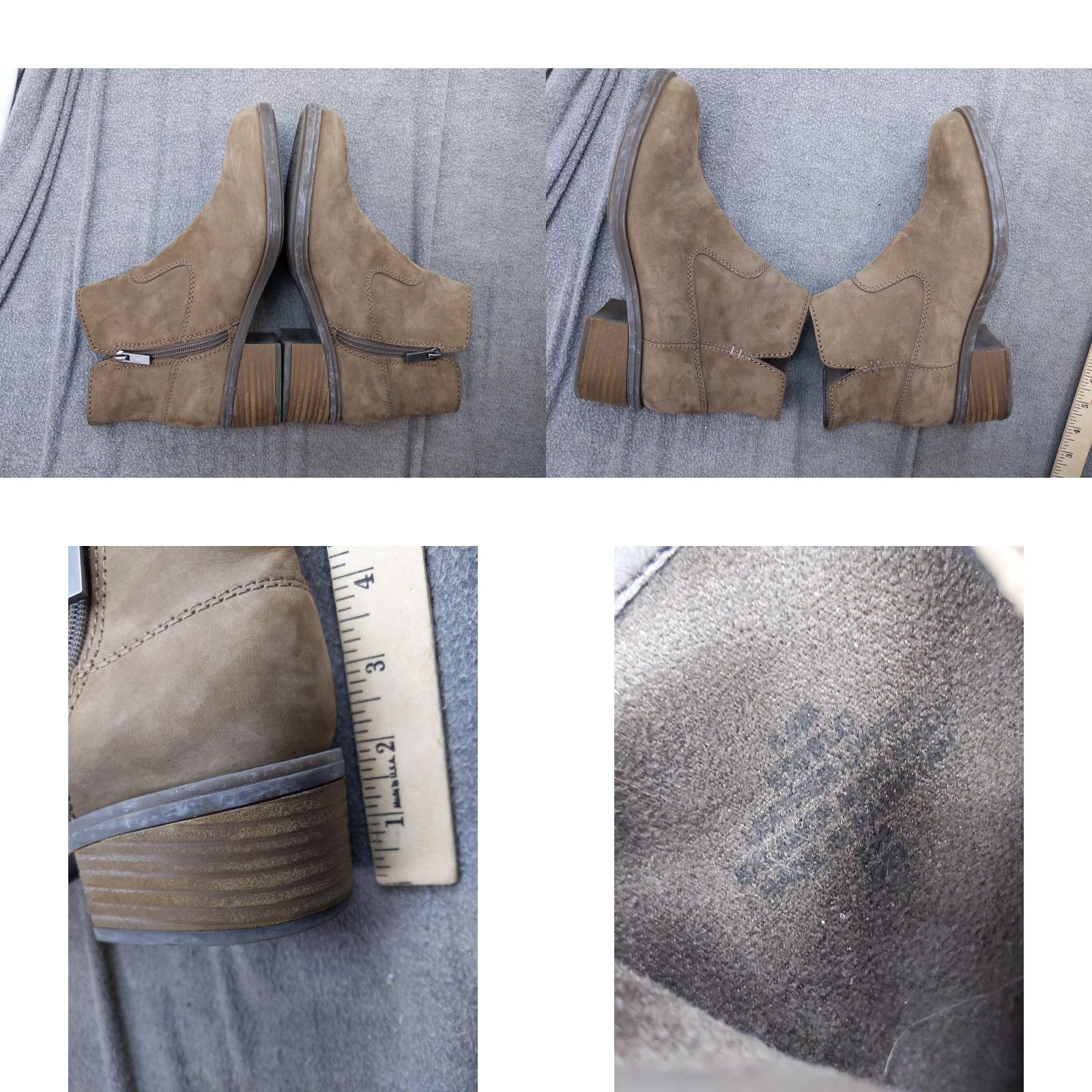 Vintage Earth Womens Bootie Size 8.5 M Brown Nubuck Ankle Zip Block Heel Comfort Booties Size US 9 / IT 39 - 8 Thumbnail