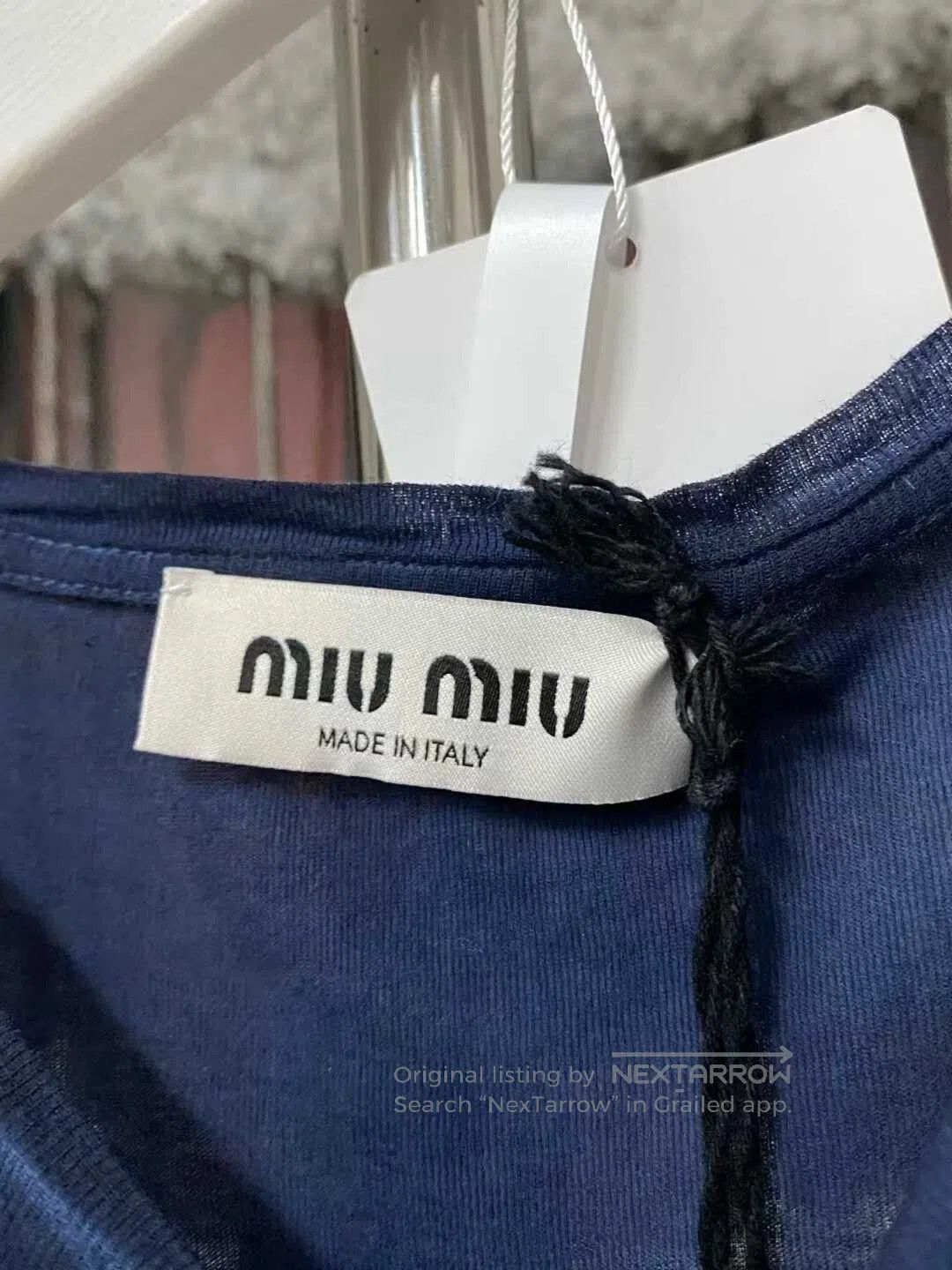 Miu Miu miumiu navy blue long sleeve fitted top. Size M / US 6-8 / IT 42-44 - 6 Thumbnail