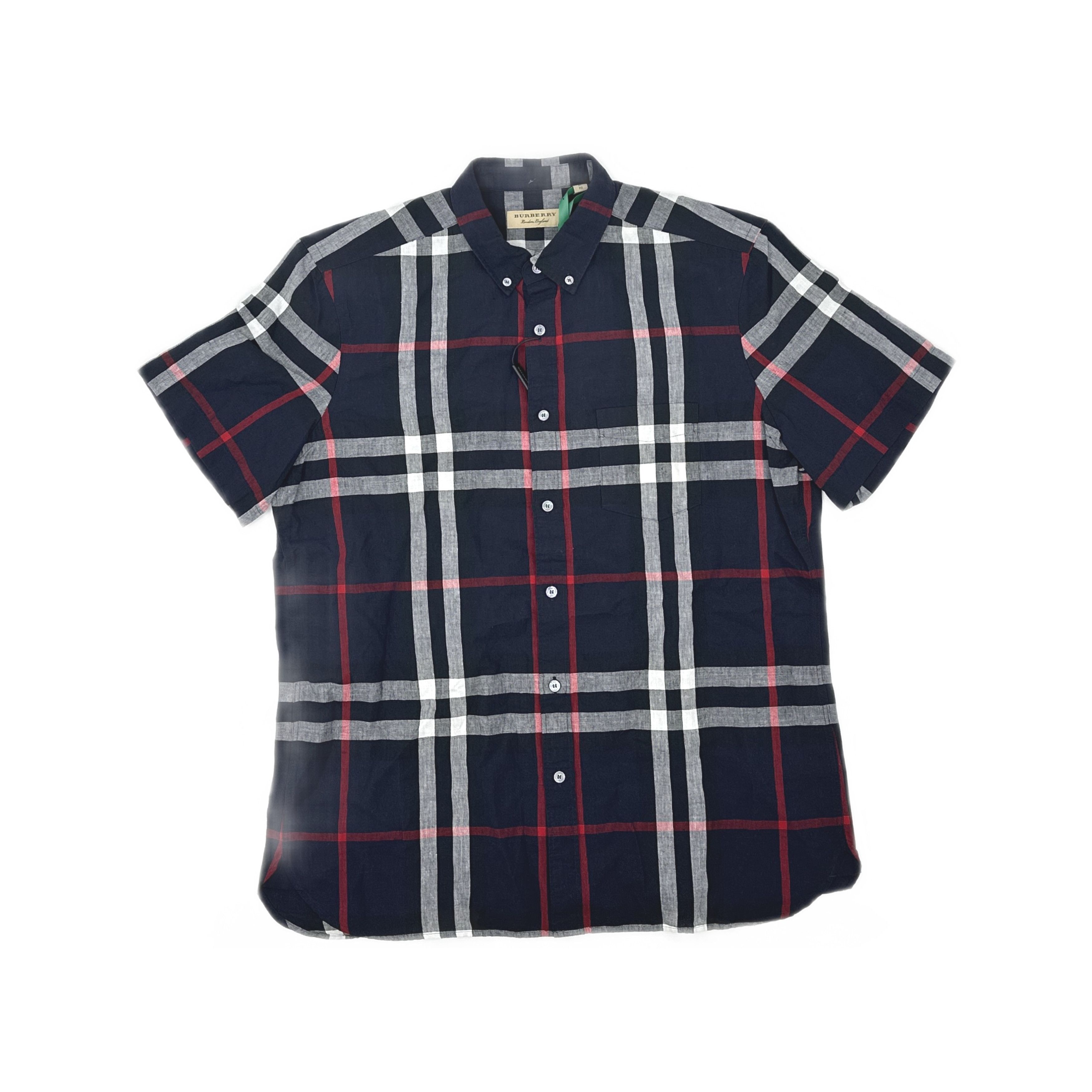 Burberry Burberry Plaid Short Sleeve Button Up Shirt Size XL Size US XL / EU 56 / 4 - 1 Thumbnail