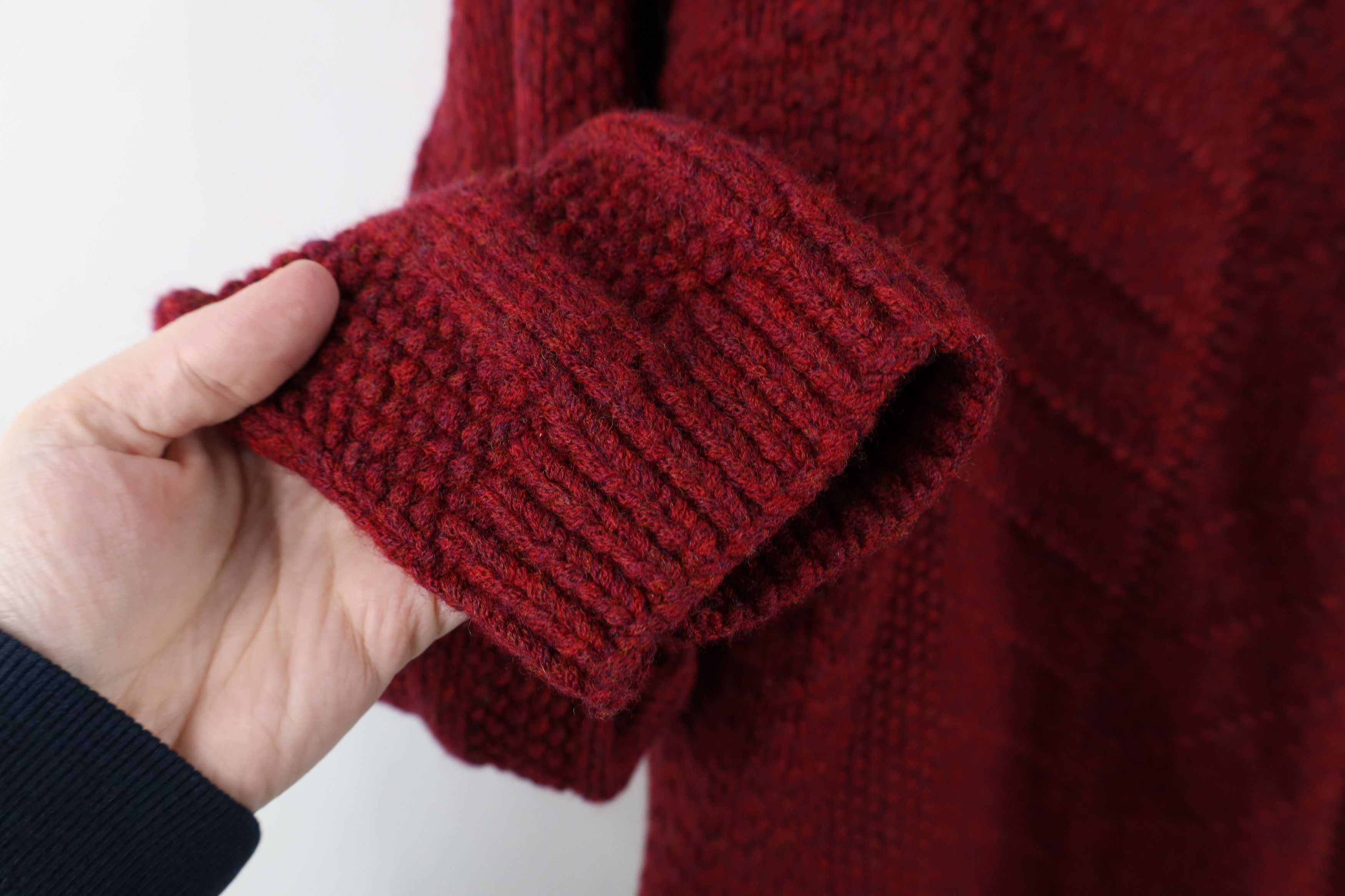 J.Crew × Vintage Vintage 90s J Crew Heavyweight Wool Crewneck Sweater Red Size US XL / EU 56 / 4 - 4 Thumbnail