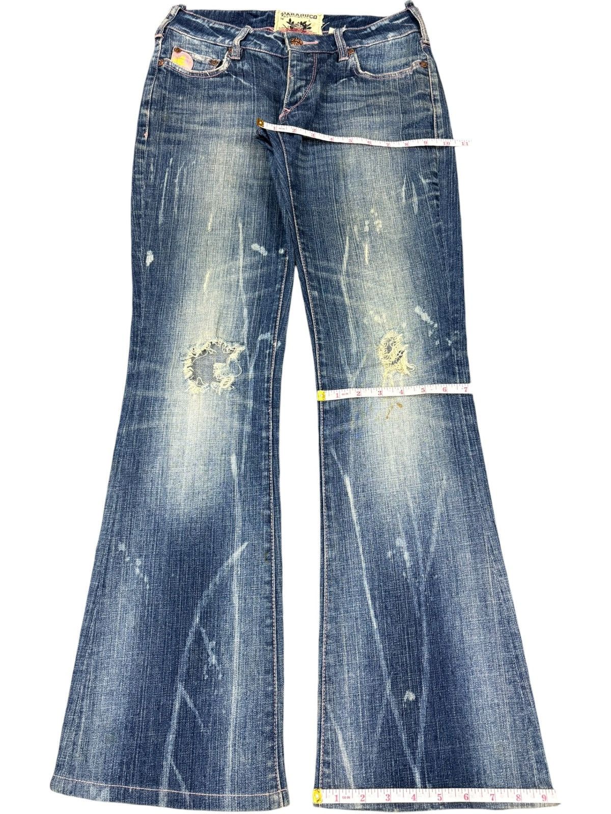 Hysteric Glamour Vintage Japanese Brand Mud Wash Distress Flare Jeans Size 28" / US 6 / IT 42 - 11 Thumbnail