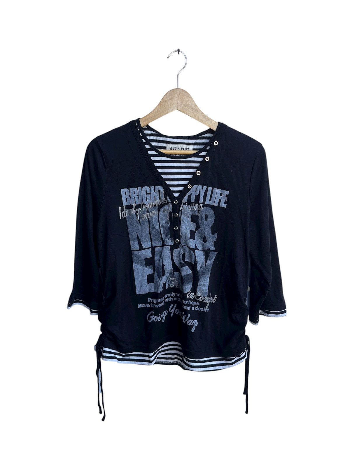 Double Layers Arabis Poem Gohtic Tee Punk