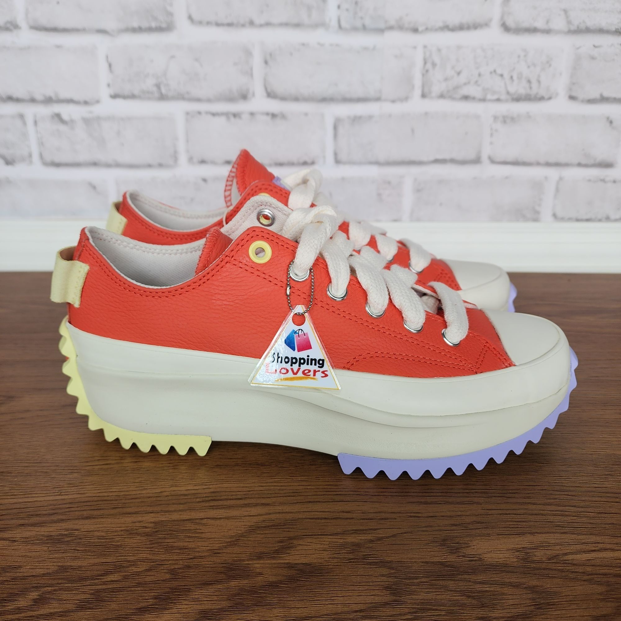 Converse Run Star Hike Platform Color Pop Leather 8 Men Shoes in Orange
