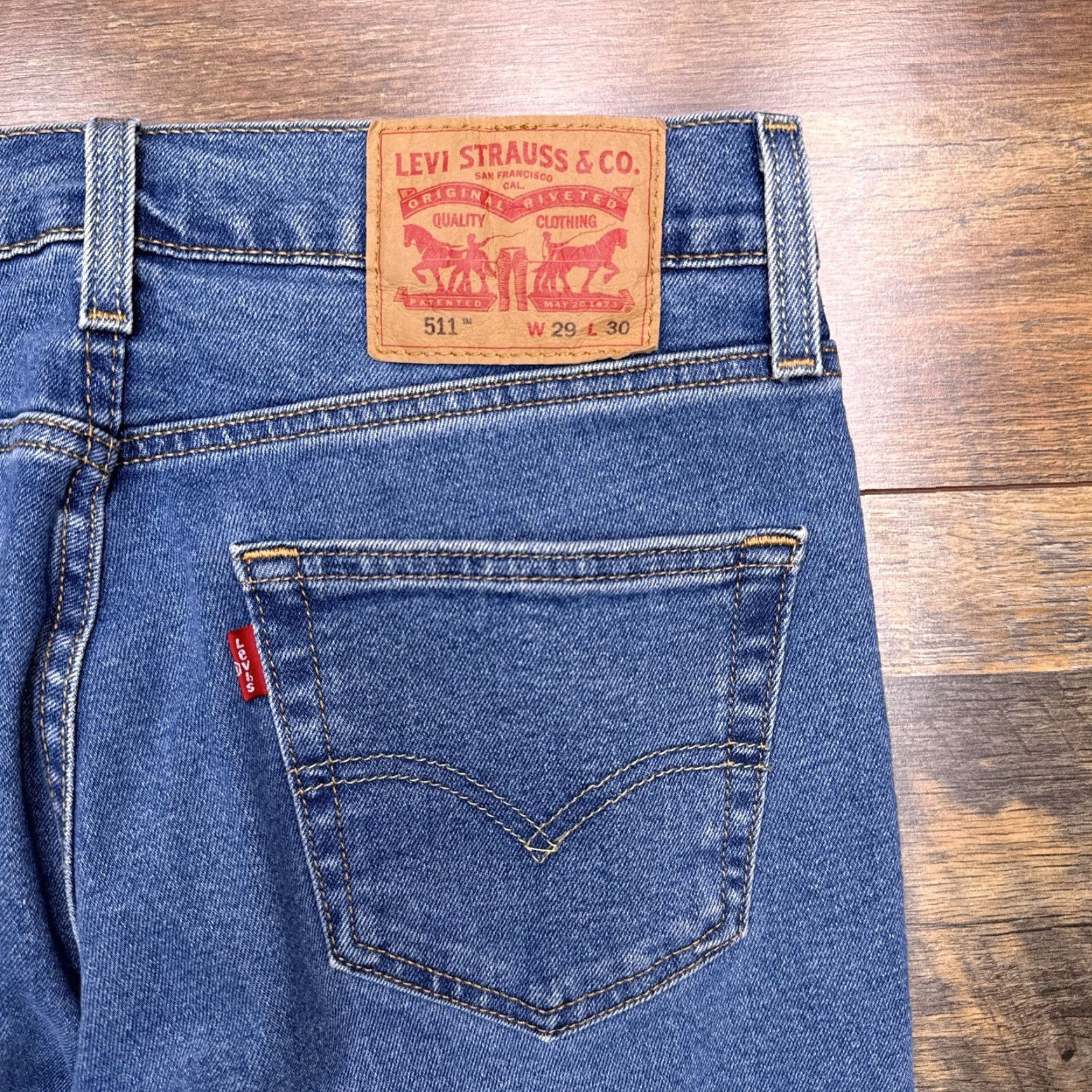 Levi's Levi's 511 Jeans Mens 29x30 Blue Mid Rise Slim Stretch Denim 5-Pocket Modern American Size US 29 - 2 Thumbnail