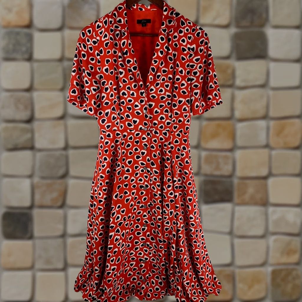 j crew silk polka dot dress J Crew Polka Dot dress women party elegant. Size 2. Zippered Back. 100%  Silk