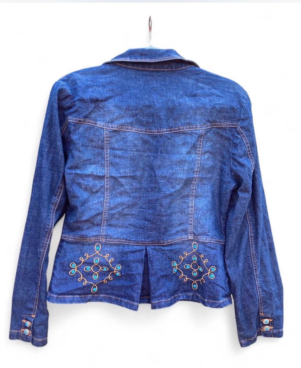 Other Vezucci Blue Denim Jacket Size S Embroidered Size S / US 4 / IT 40 - 2 Thumbnail