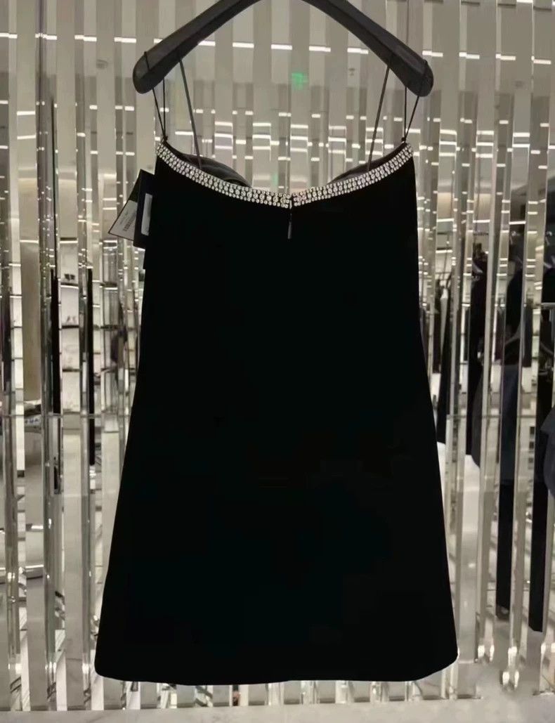 Saint Laurent Paris Saint Laurent Paris Wrapped chest with diamond black dress- Size US 32 / EU 48 - 2 Thumbnail