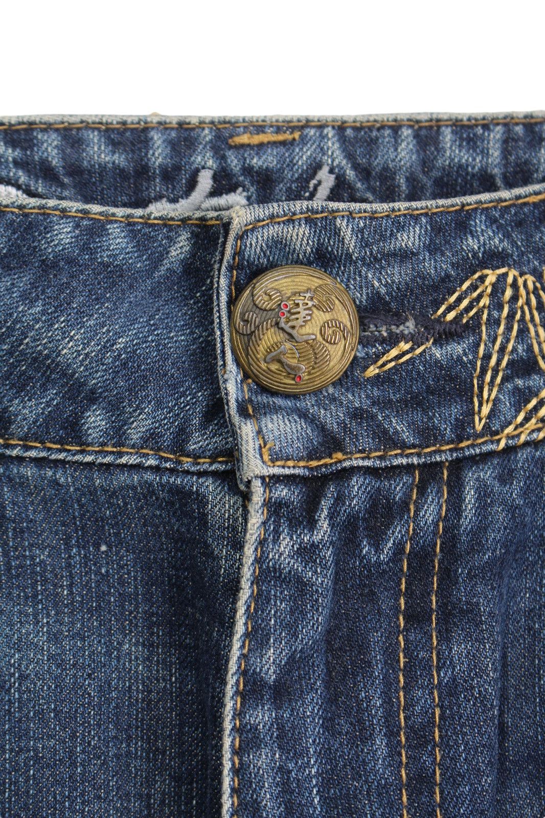 Vintage 2000S OSAKA BIG TRAIN EMBROIDERED JEANS Size US 31 - 8 Thumbnail