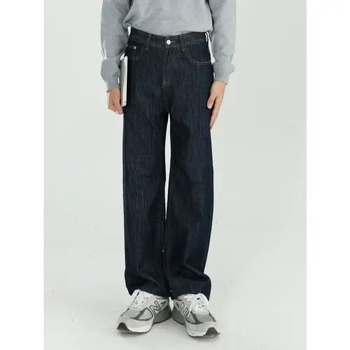 Other Black detailed all-match loose drape straight jeans Size US 32 / EU 48 - 7 Thumbnail