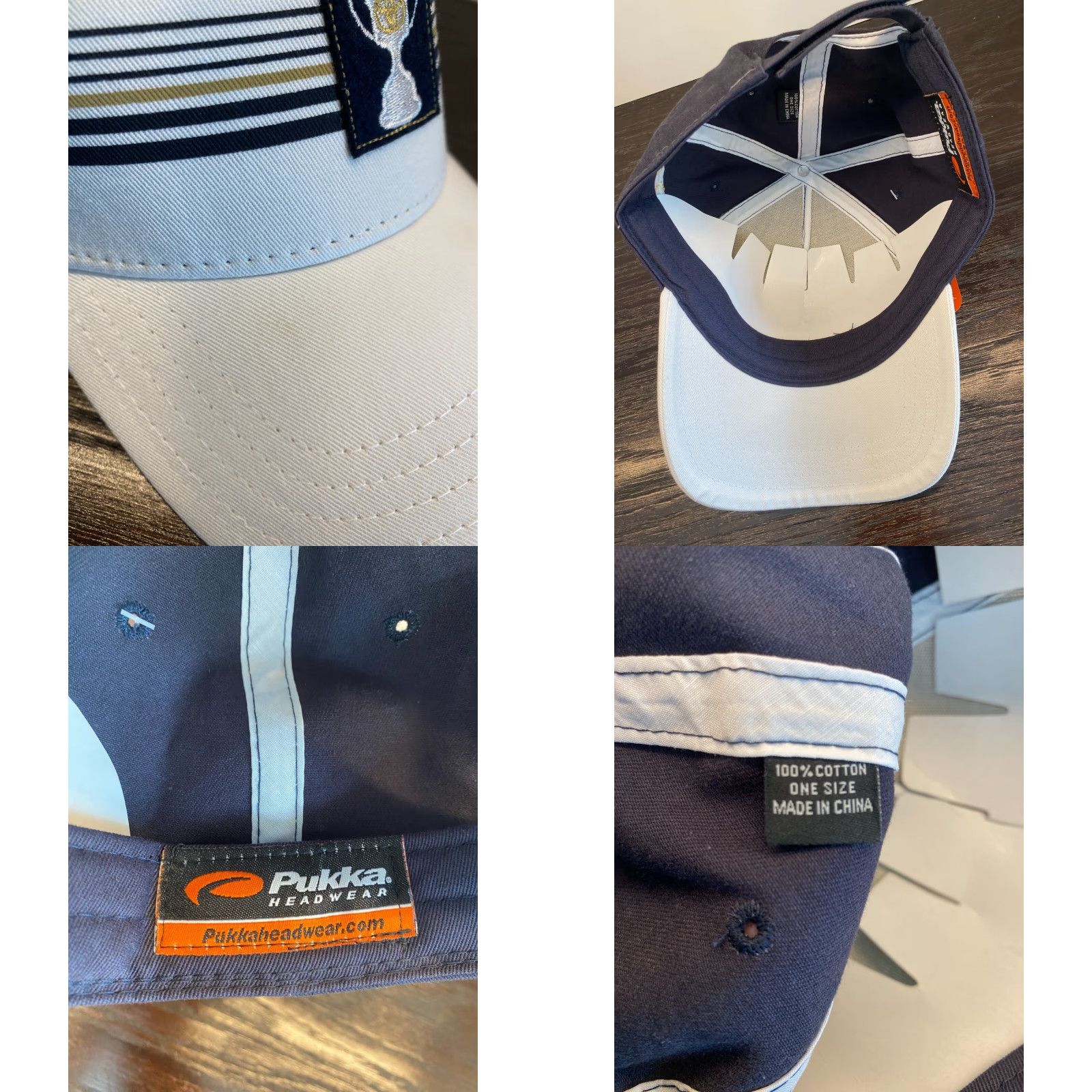 Vintage VINTAGE California PGA Golf Hat Adult One Size White Stripe Adjustable Snapback Men's Size ONE SIZE - 8 Thumbnail