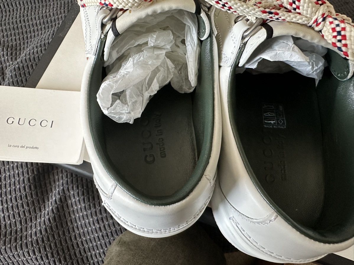 Gucci GUCCI White Web Lace Up Leather Agrado Boat Shoes Size 9-9.5 Size US 9 / EU 42 - 3 Thumbnail