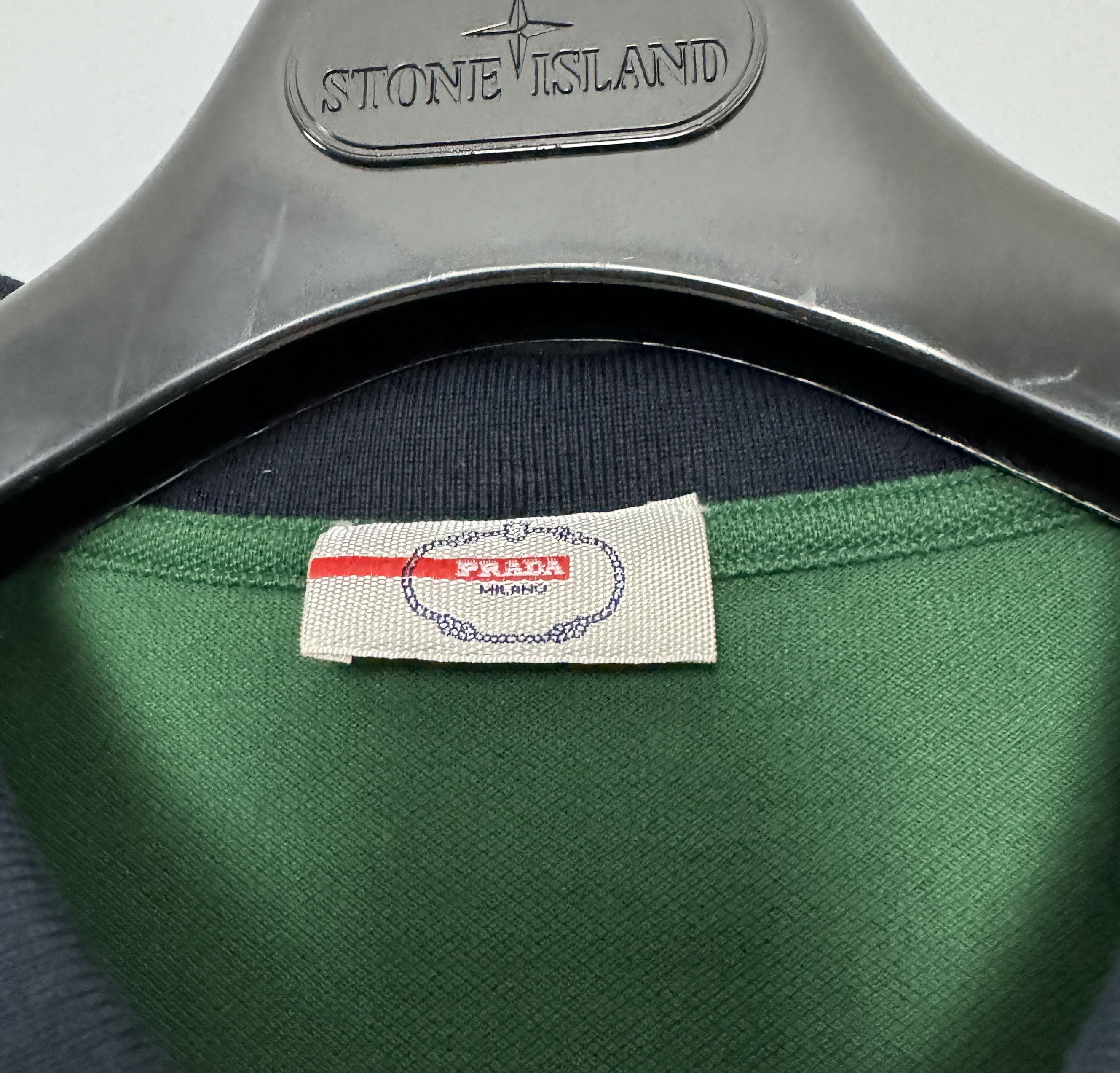 Prada Prada Milano Polo Shirt Long Sleeve Small Logo Green Size L Size US L / EU 52-54 / 3 - 4 Thumbnail