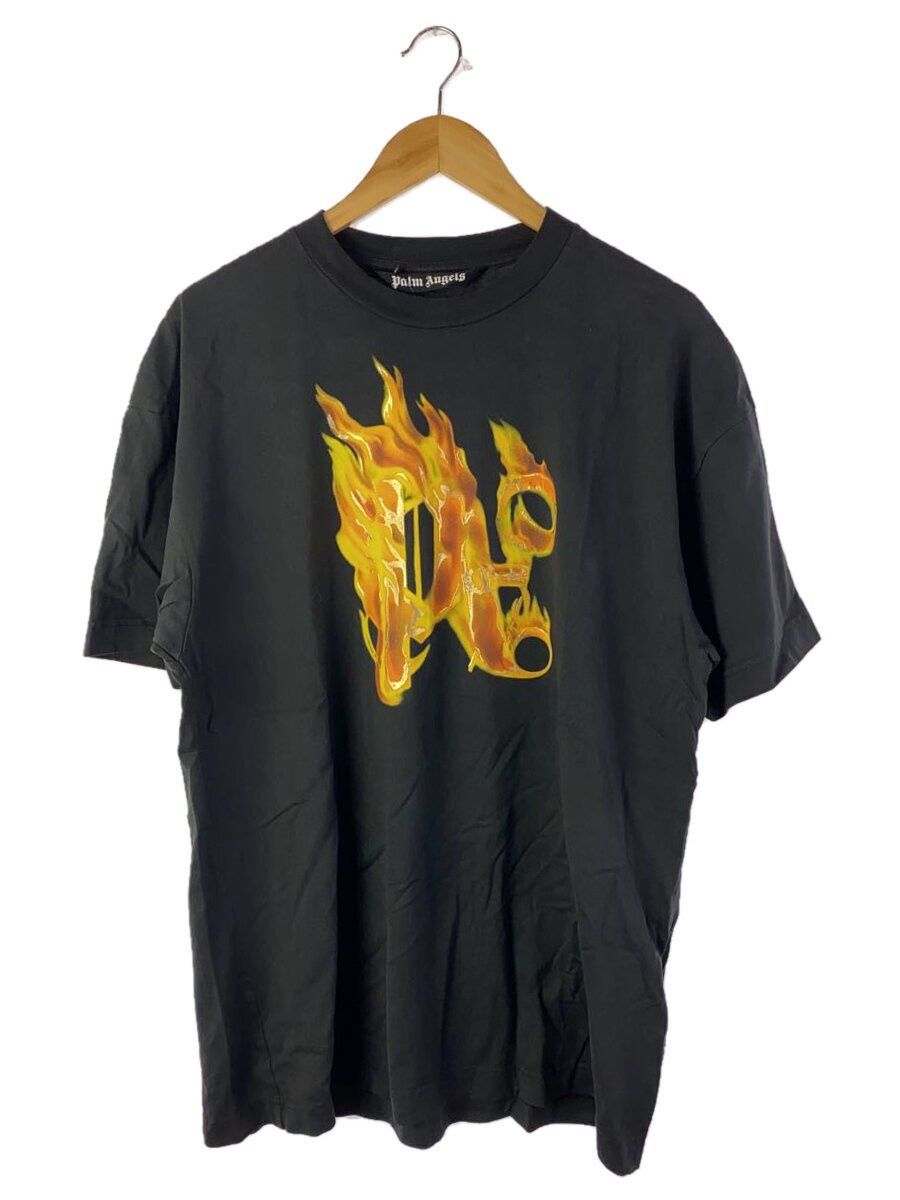 Palm Angels Monogram Burning Cotton T-Shirt Black
