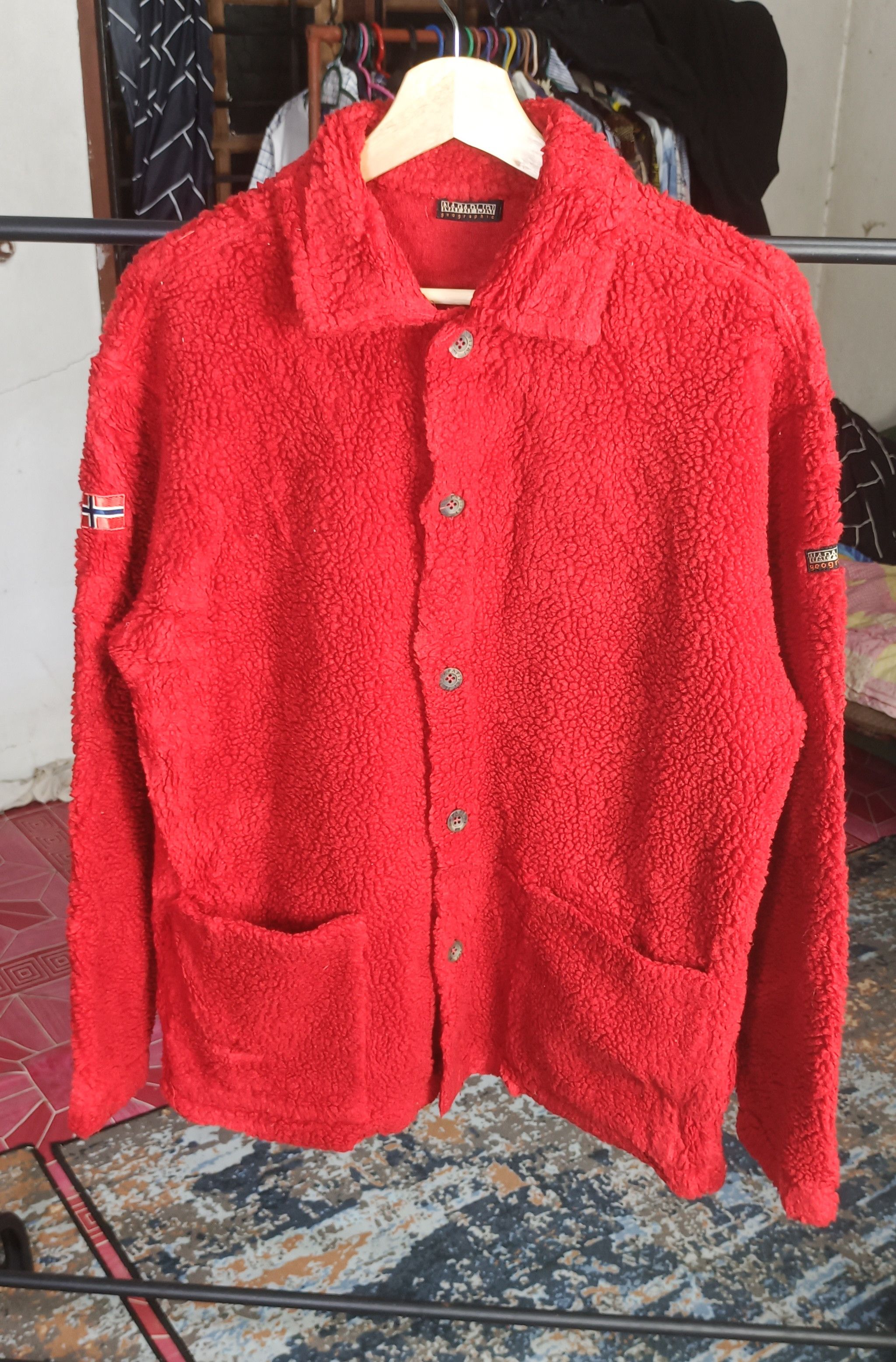 Napapijri Italy🔥Napapijri Geographic Deep Pile Button Fleece Jacket Size US M / EU 48-50 / 2 - 1 Thumbnail
