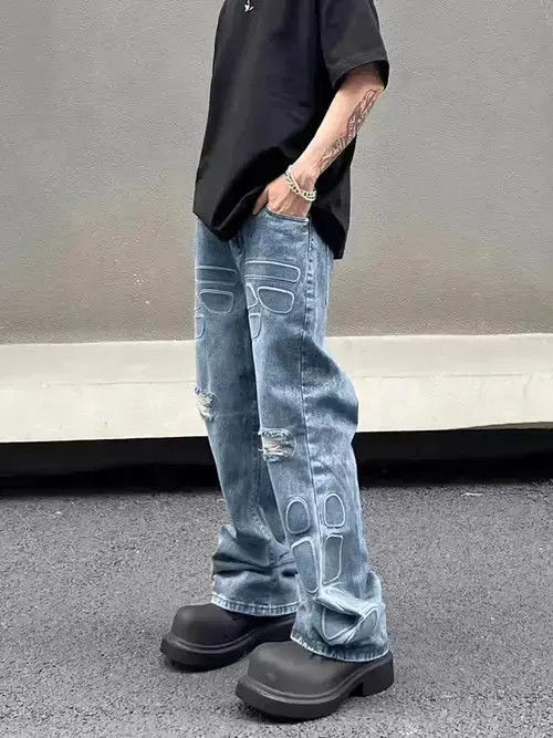 VIBE High street washed distressed armor ripped jeans Size US 32 / EU 48 - 6 Thumbnail