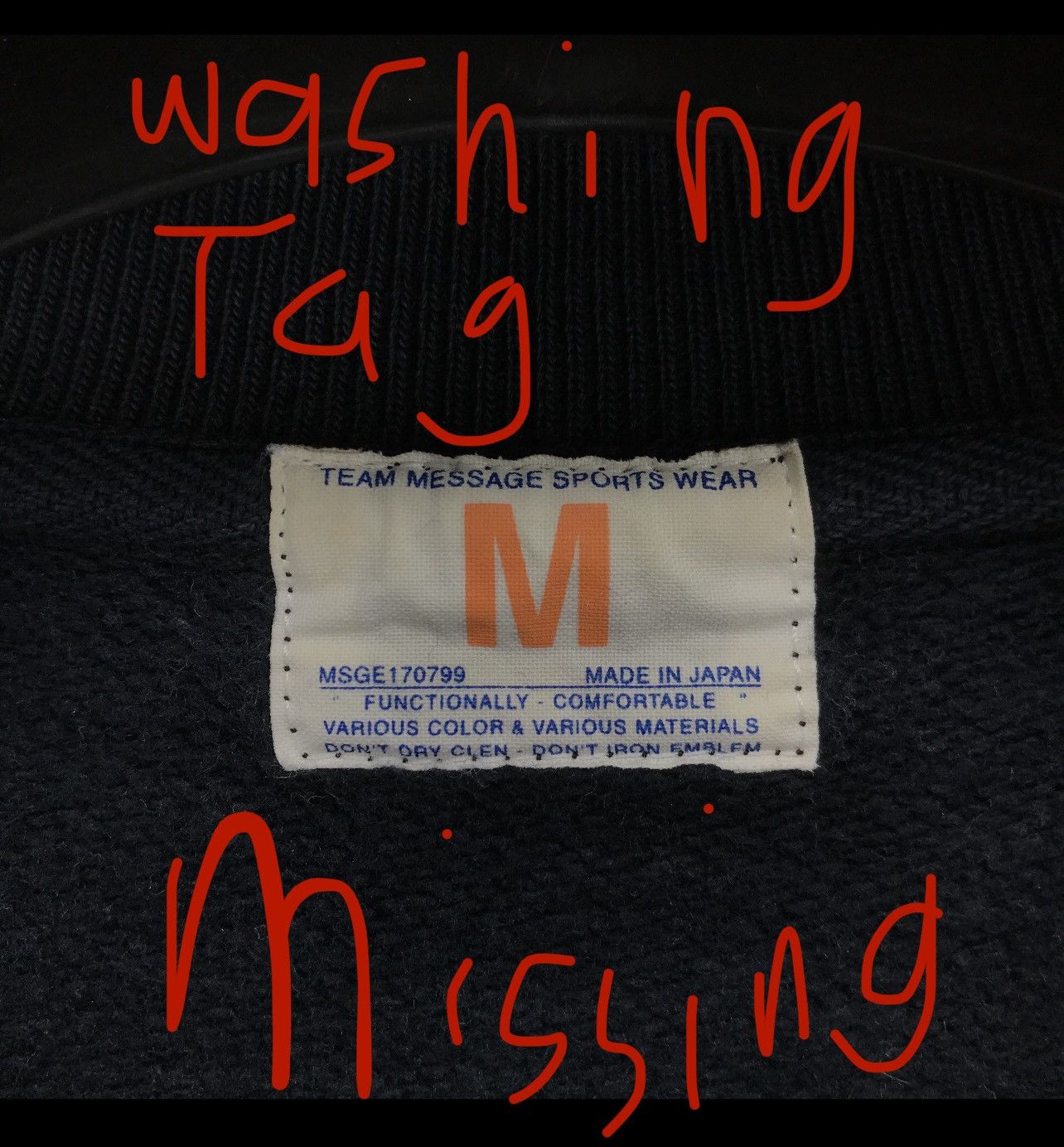 Japanese Brand Team Message Sports Wear Made in Japan Sweatshirt #2118-82 Size US M / EU 48-50 / 2 - 9 Thumbnail
