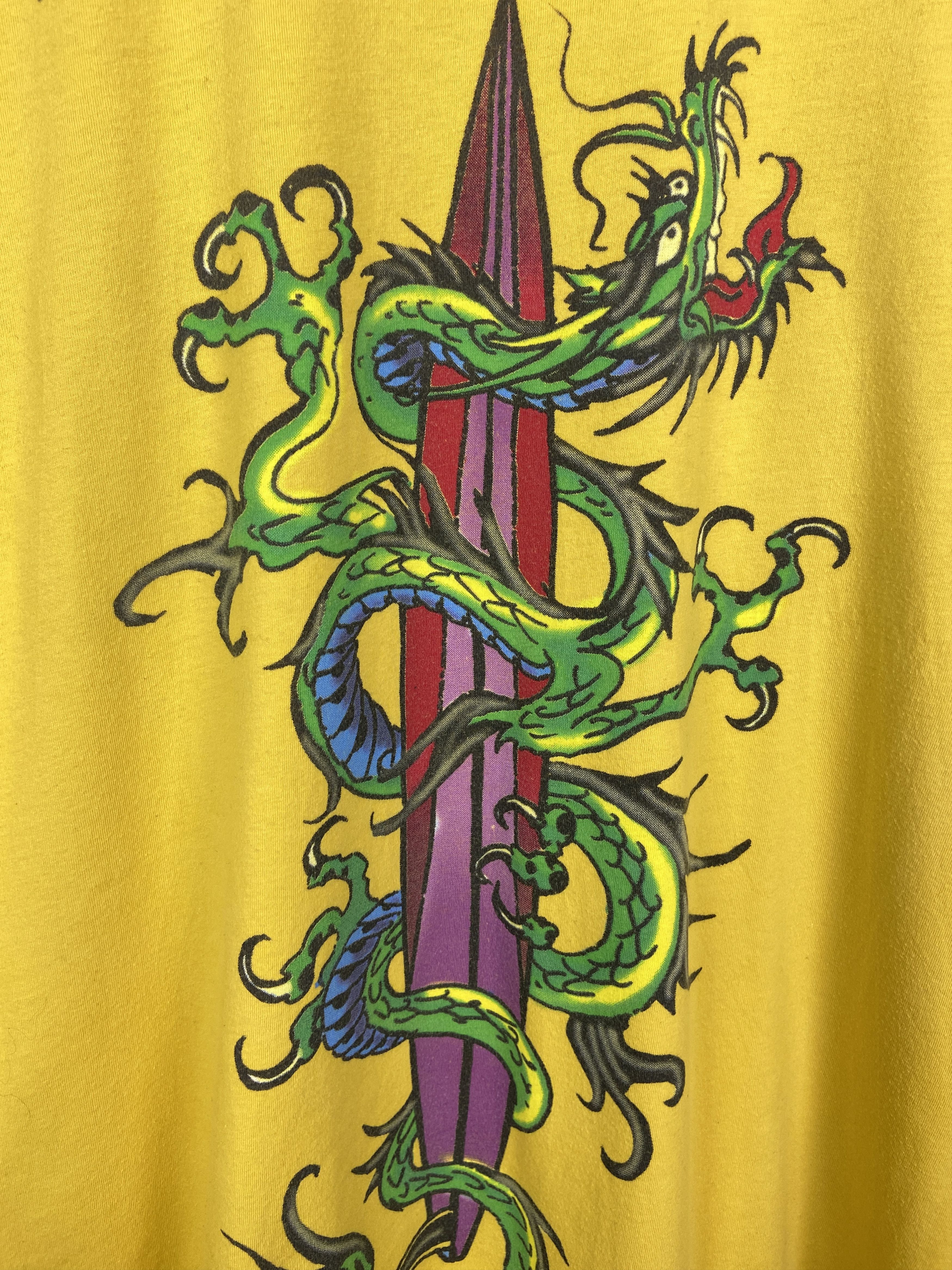 Ed Hardy Y2k Vintage Ed Hardy Dragon Surf Graphic T Shirt Tee Size US XL / EU 56 / 4 - 7 Thumbnail