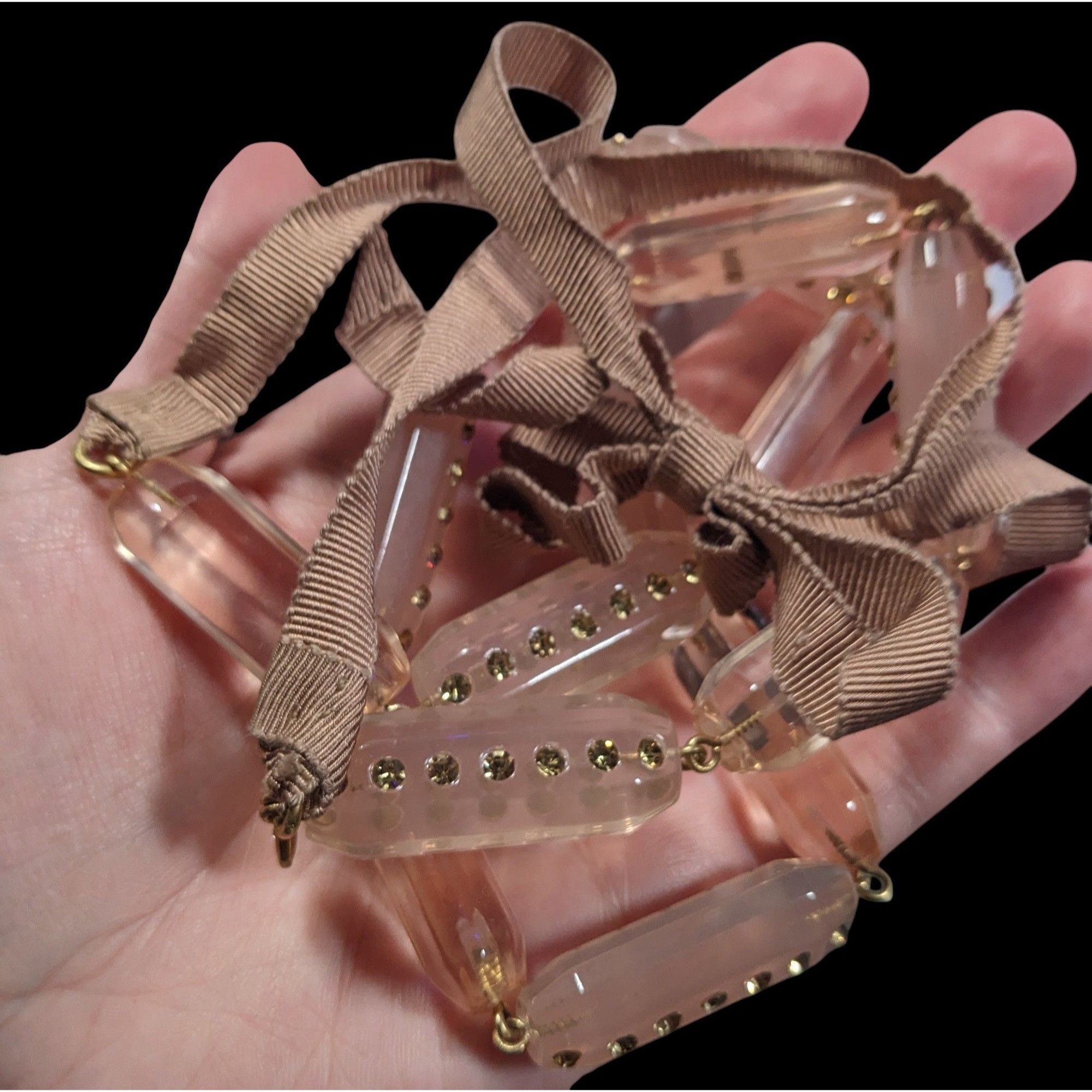 J.Crew J.Crew Translucent Pink Link Tie On Necklace With Rhinestone Size ONE SIZE - 6 Thumbnail