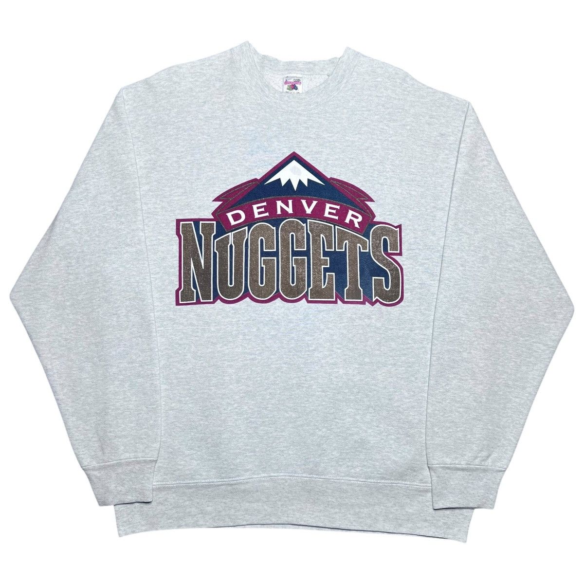 NBA Vintage 90s NBA Denver Nuggets Spell Out 3D Logo Sweatshirt Size US L / EU 52-54 / 3 - 1 Thumbnail