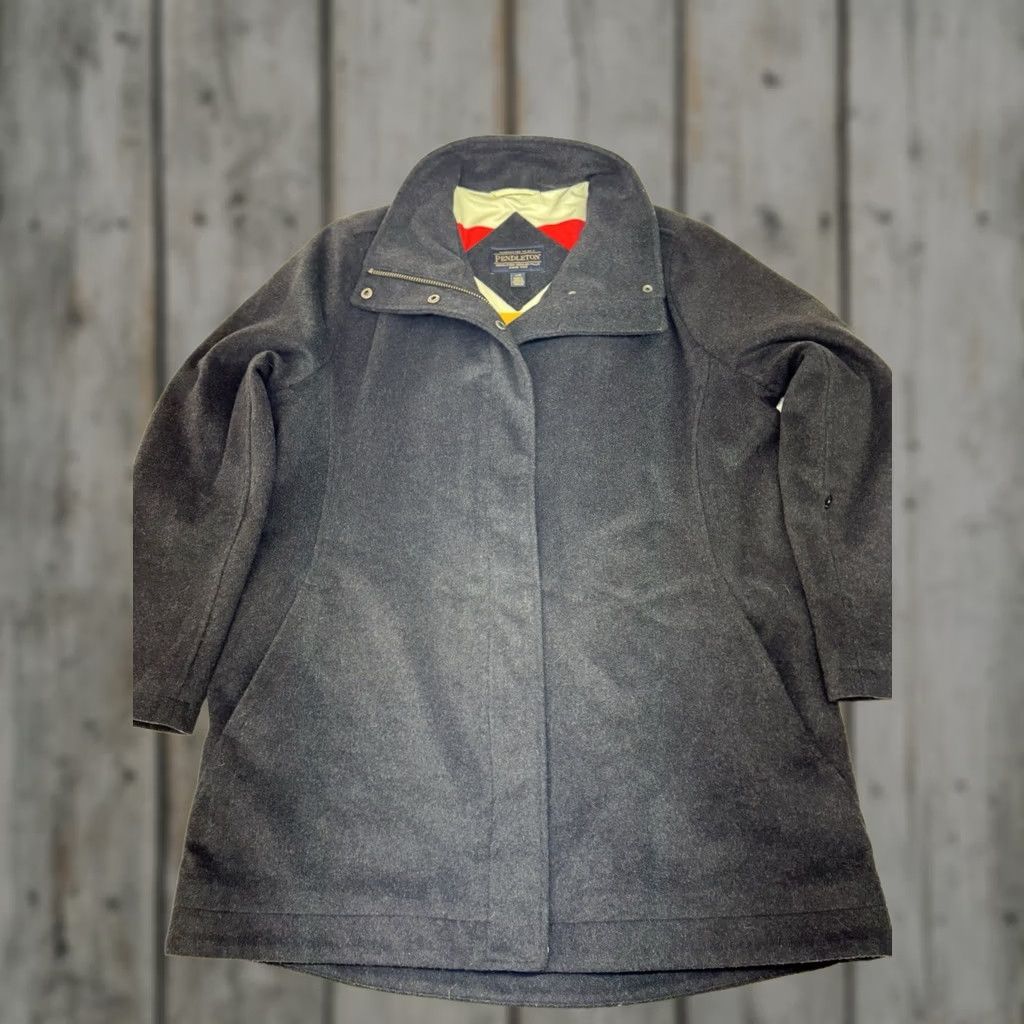 Pendleton Pendleton Cascade Wool Campbell Jacket Womens L Charcoal Preppy Winter Size L / US 10 / IT 46 - 1 Thumbnail