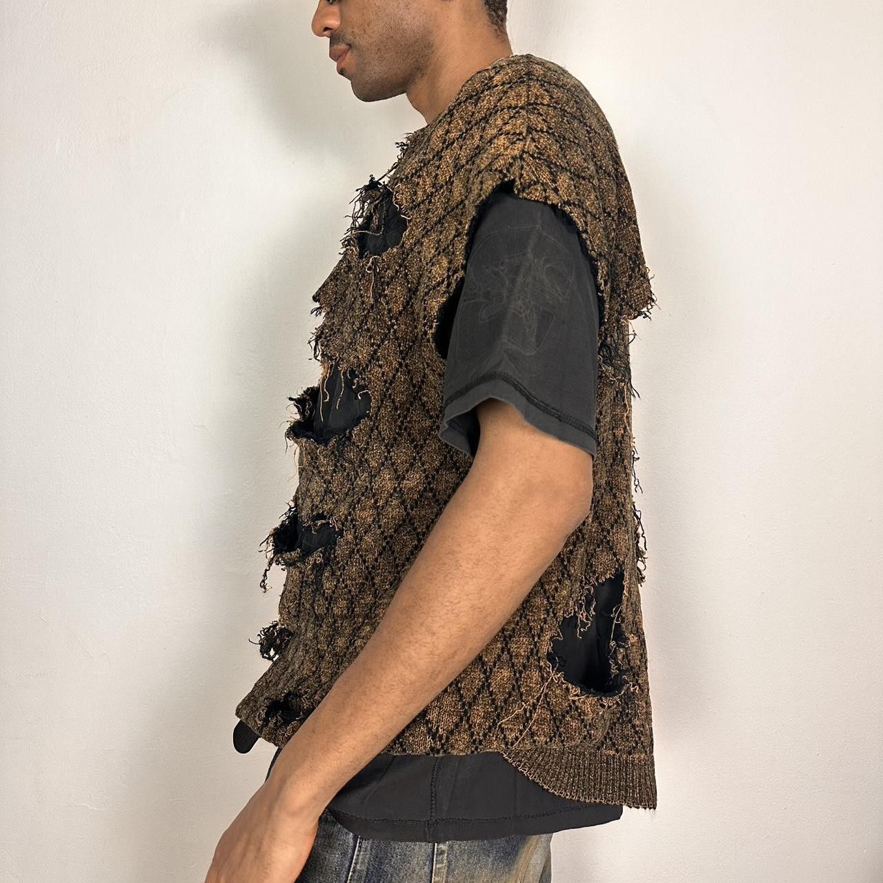 Other ASTROBOI* Grunge Sleeveless Brown Chenille Sweater - XL Size US XL / EU 56 / 4 - 3 Thumbnail