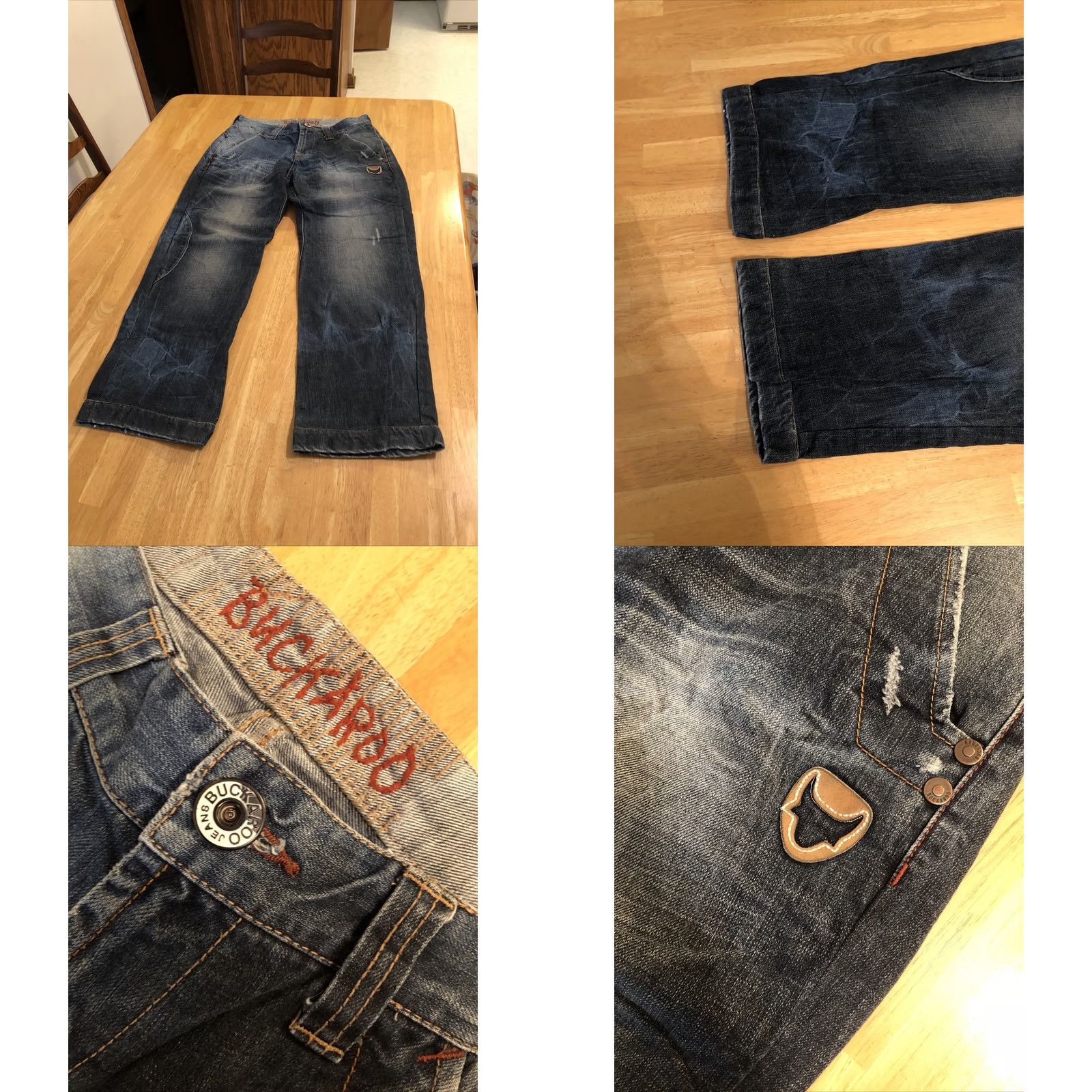 Vintage VINTAGE Buckaroo Jeans Regular Women Flared Jeans Dark Wash 80s 90s Distressed 30x27 100% Cotton Denim Zip Pockets Daily Easy Care Size 30" / US 8 / IT 44 - 8 Thumbnail