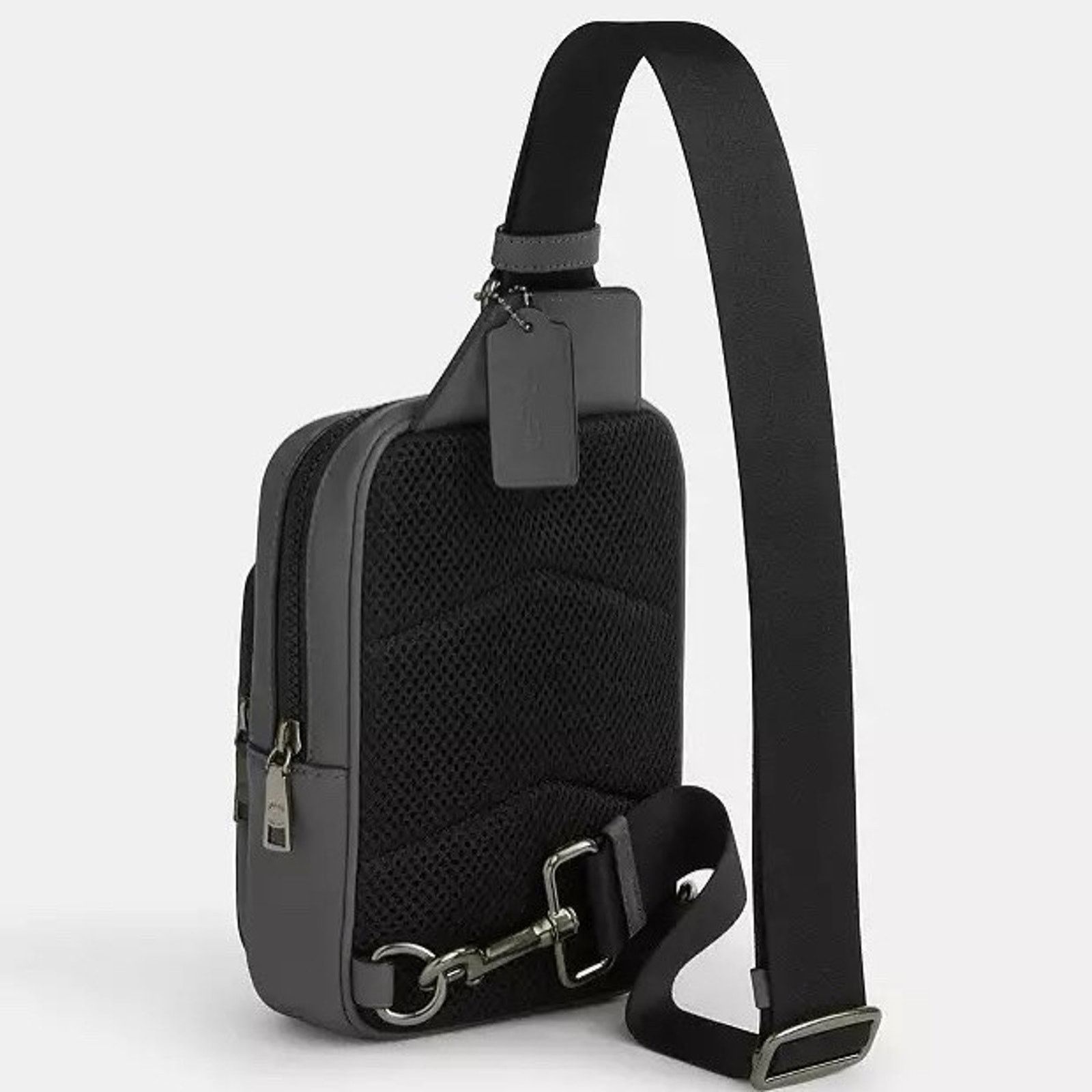 Coach NWT COACH RACER Sling Bag Men Leather CV763 Grey/Charcoal Size ONE SIZE - 9 Thumbnail