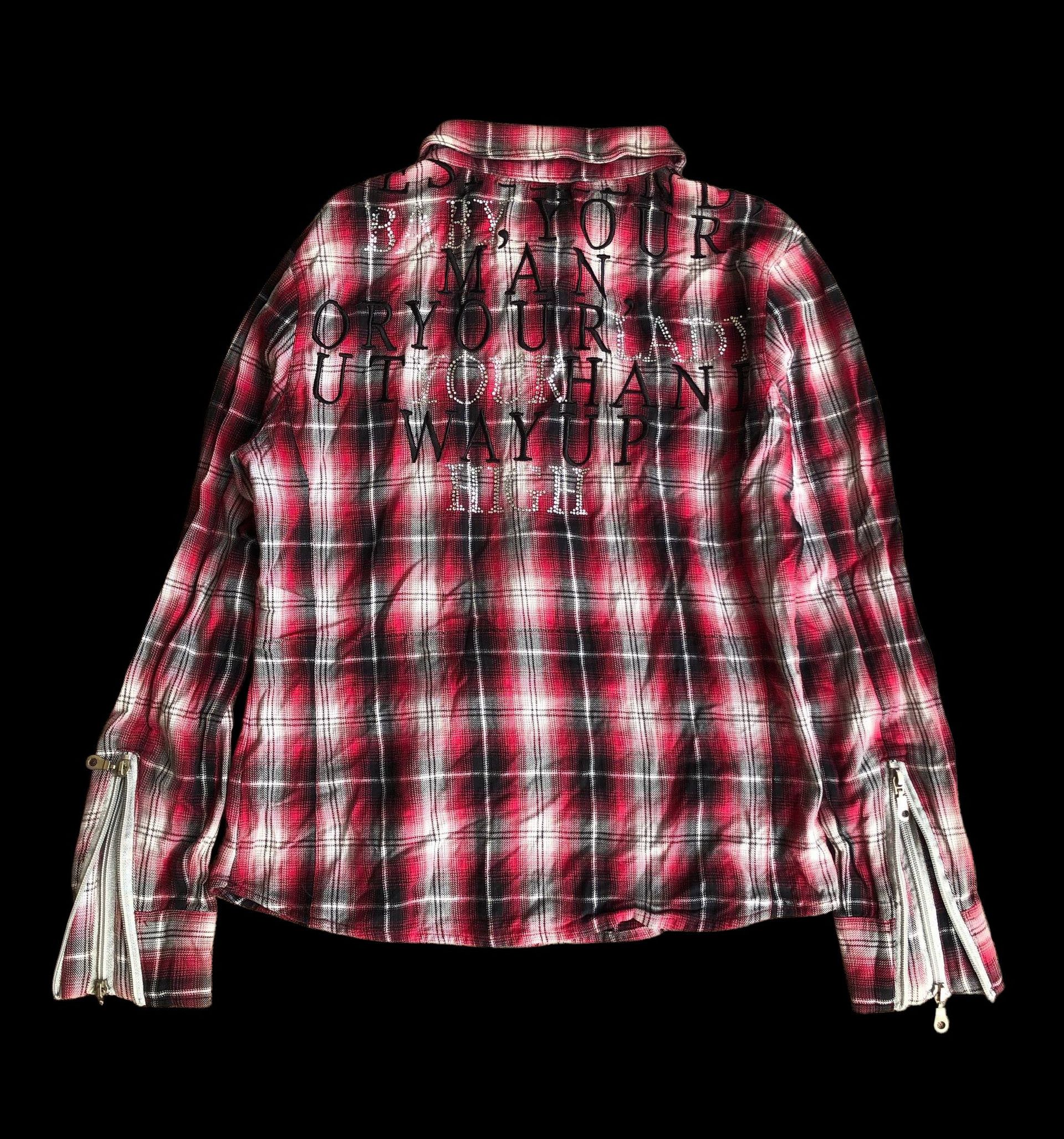 If Six Was Nine Midas Poem Zipper Studded Shirt Vkei Y2k Size US M / EU 48-50 / 2 - 2 Thumbnail