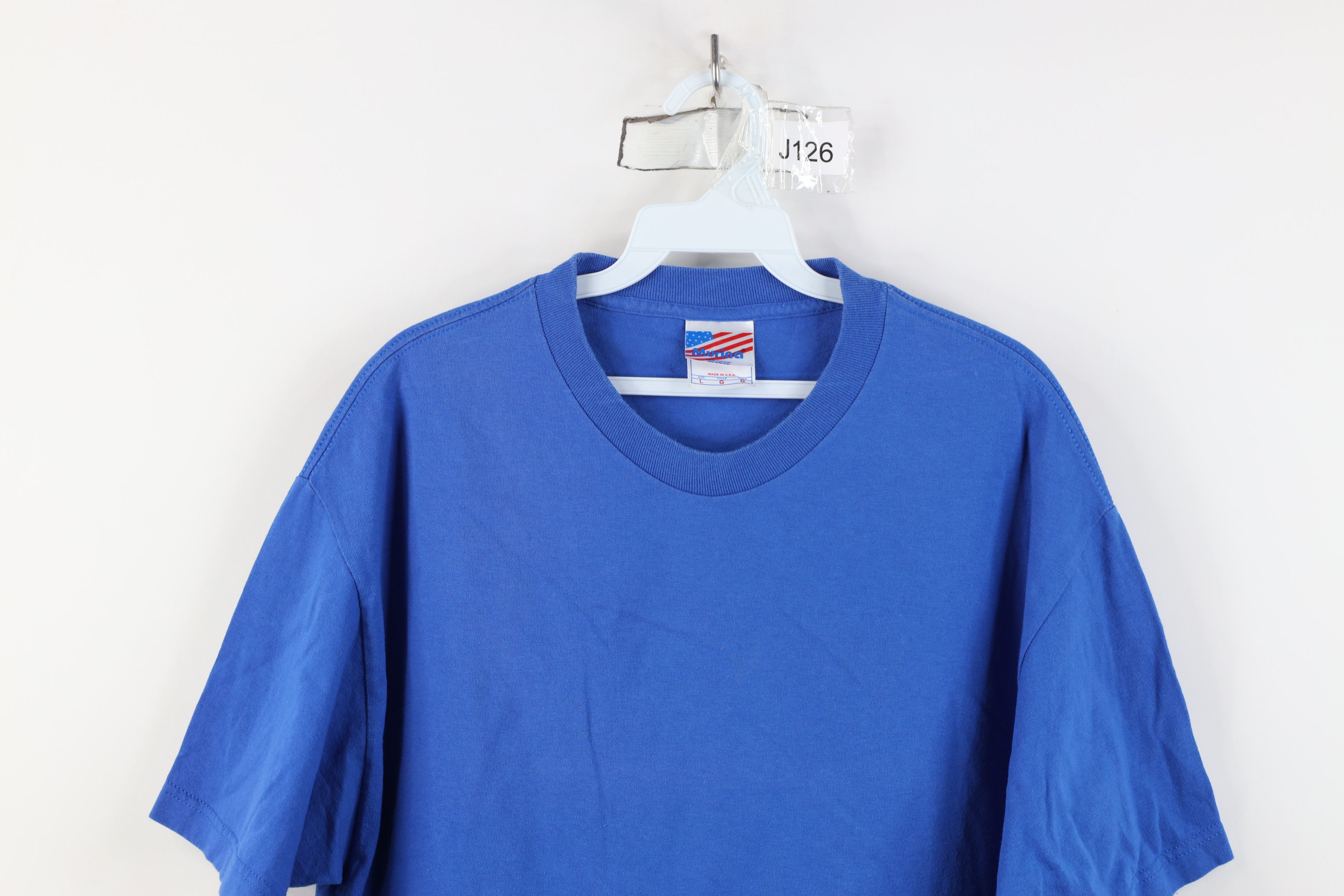 Vintage Vintage 90s Streetwear Blank T-Shirt Royal Blue Cotton USA Size US L / EU 52-54 / 3 - 2 Thumbnail