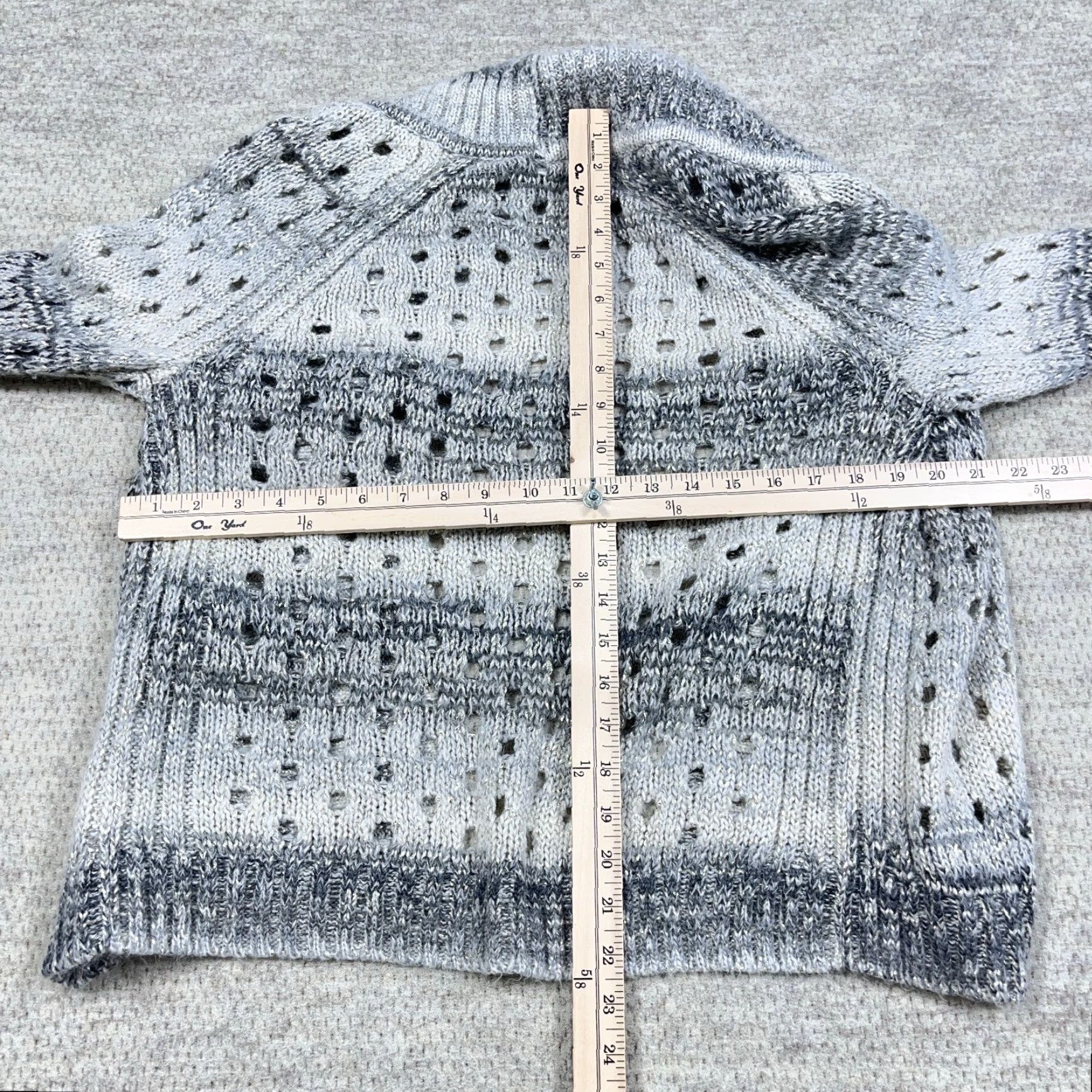 American Eagle Outfitters VINTAGE American Eagle Outfitters Sweater Women M Gray Open Front Chunky Knit Cardigan Size M / US 6-8 / IT 42-44 - 7 Thumbnail