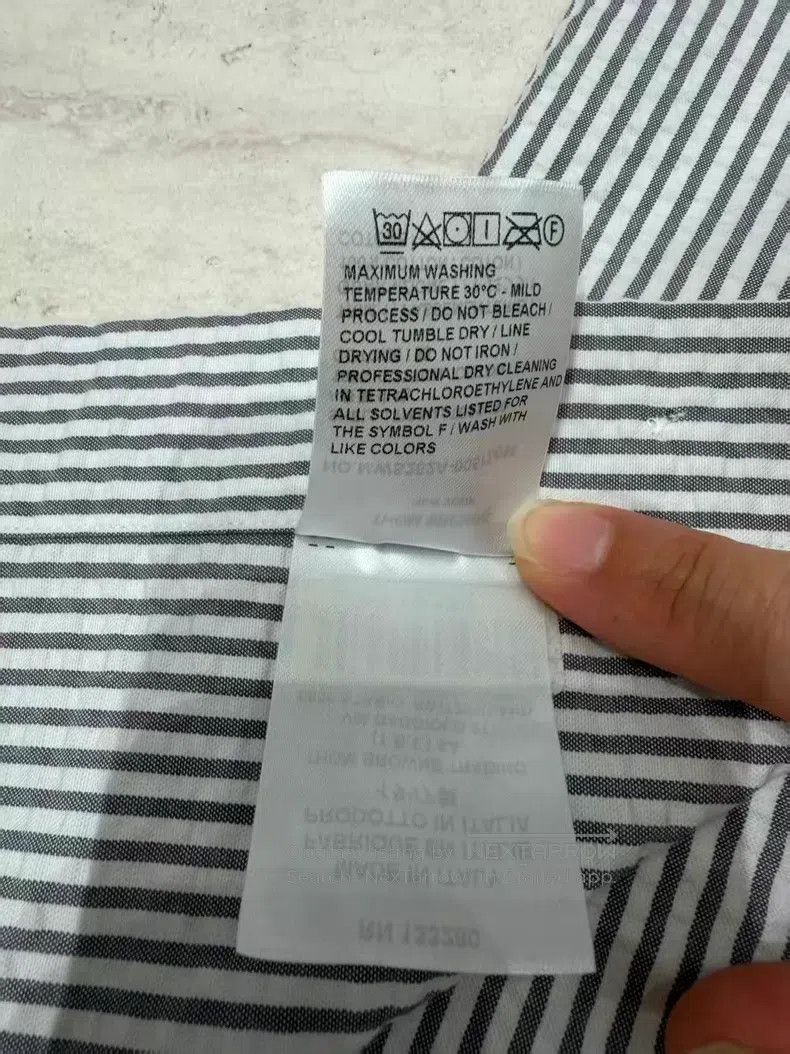 Thom Browne Thom Browne Short-sleeve shirt with grey and white fine st Size US M / EU 48-50 / 2 - 4 Thumbnail