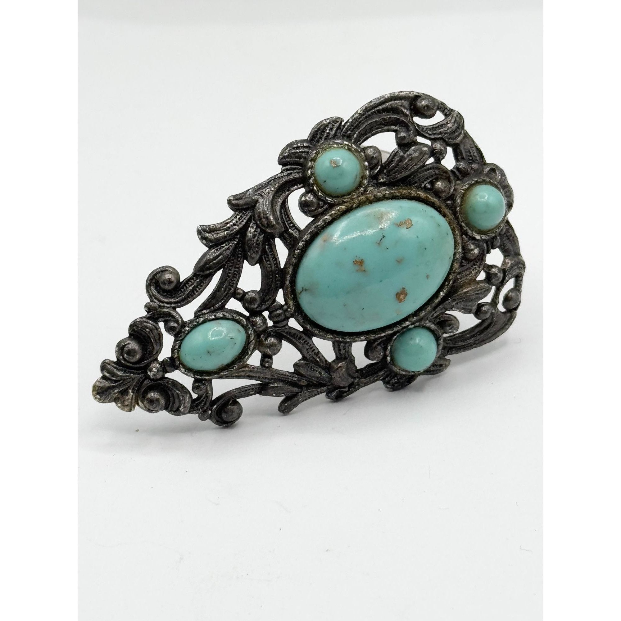 Vintage Estate blue glass vintage dress clip Size ONE SIZE - 2 Thumbnail
