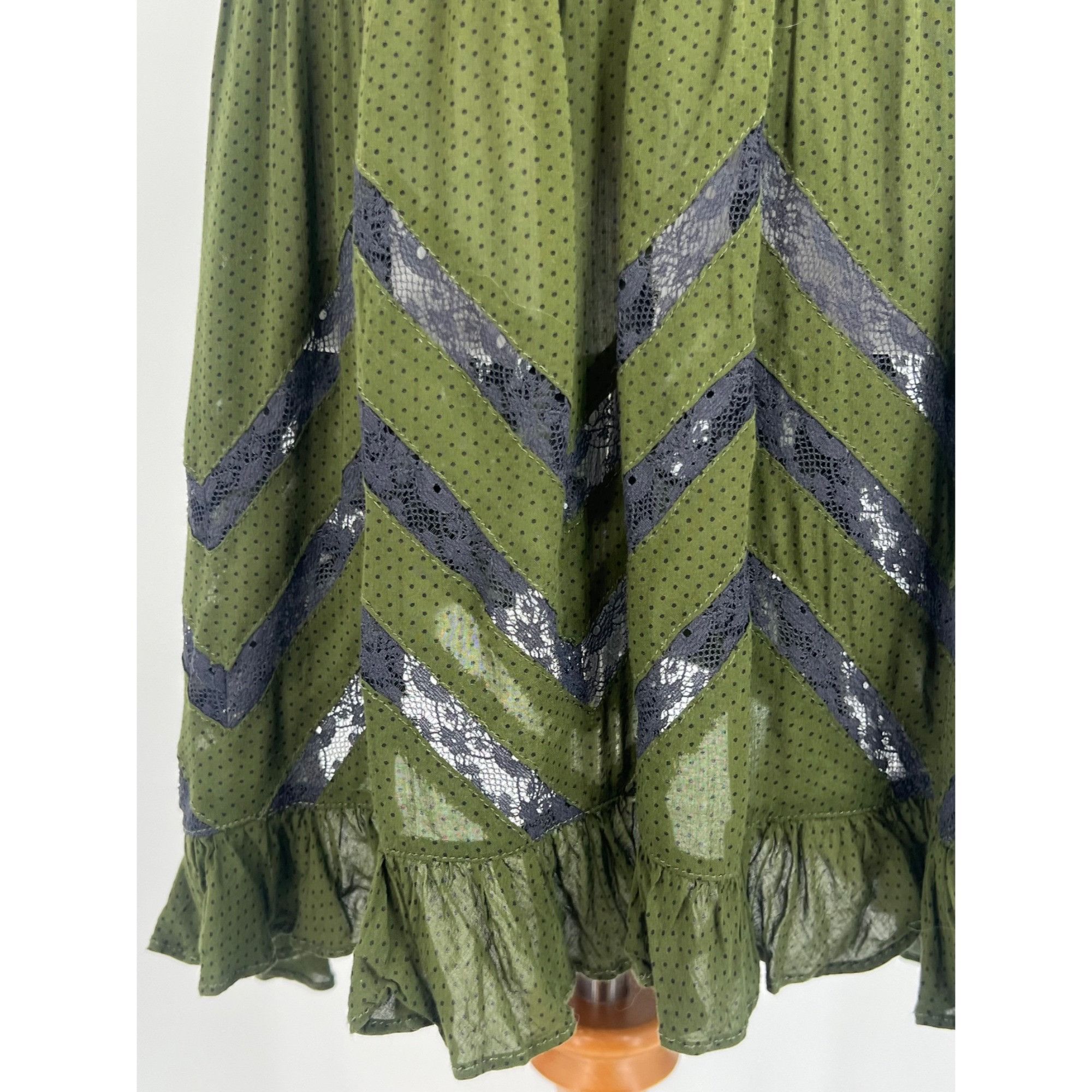 Free People Free People Green Voile & Lace Tunic Slip Dress | Boho Whims Size S / US 4 / IT 40 - 9 Thumbnail