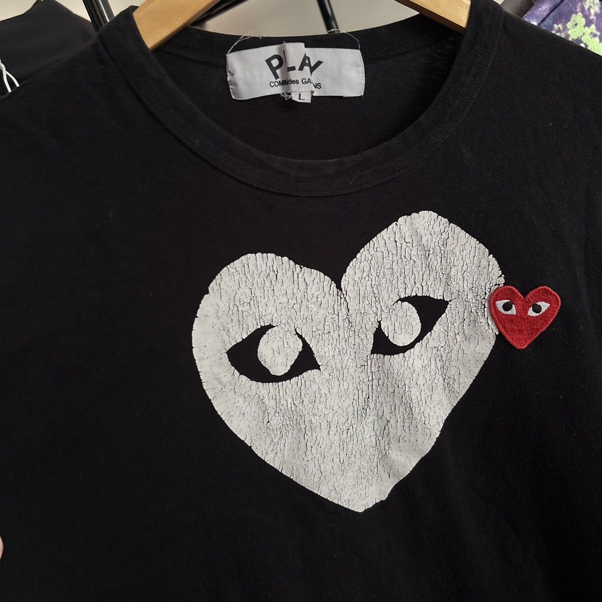 Comme des Garcons PLAY Comme des Garçons PLAY Double Heart Tee Black Size L / US 10 / IT 46 - 2 Thumbnail