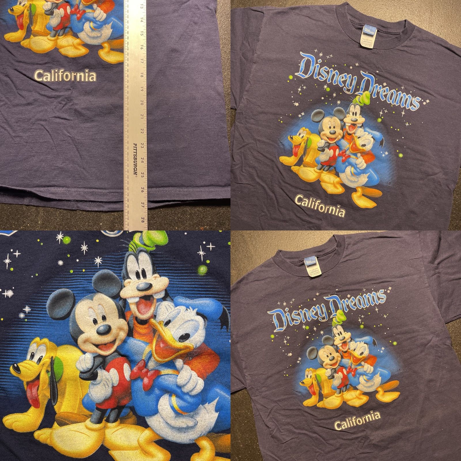 Disney VINTAGE Disney Dreams California Short Sleeve Graphic Print T-Shirt Large Men Blue Disney Mickey Mouse 90s Classic USA Shirt Size US L / EU 52-54 / 3 - 8 Thumbnail