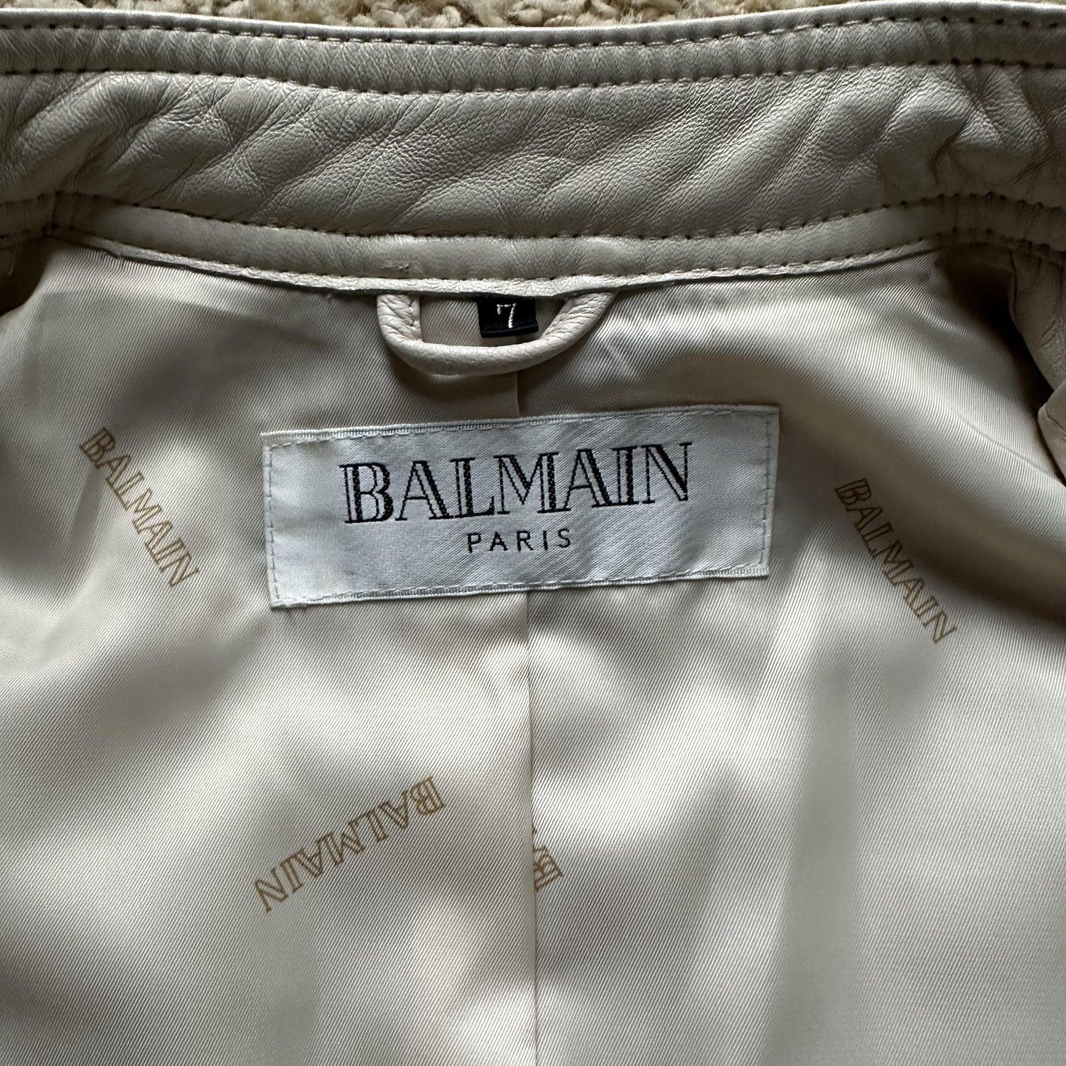 Balmain Balmain White Leather Quilted Jacket Size US S / EU 44-46 / 1 - 3 Thumbnail