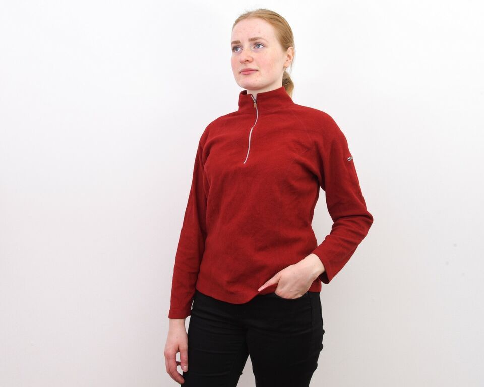 L.L. Bean × Vintage Fleece Jumper Zip Neck Pullover Red Sweater Sweatshirt 2yk Size M / US 6-8 / IT 42-44 - 3 Thumbnail