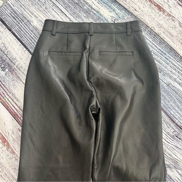 Other Babaton Black Vegan Leather Straight Leg Pants Size 27" / US 4 / IT 40 - 4 Thumbnail