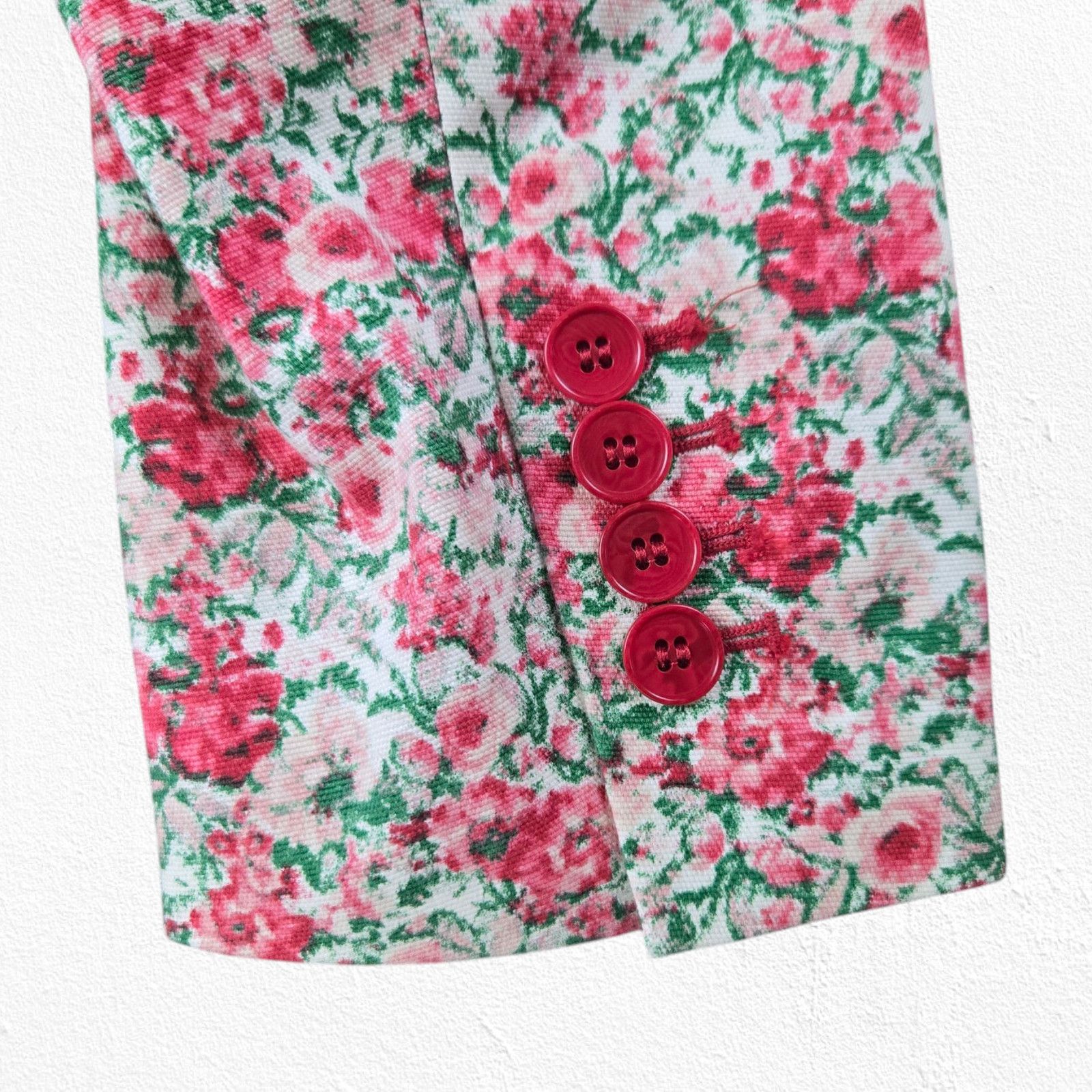Other Pink Floral V Neck Blazer Jacket Size 6P Size M / US 6-8 / IT 42-44 - 7 Thumbnail