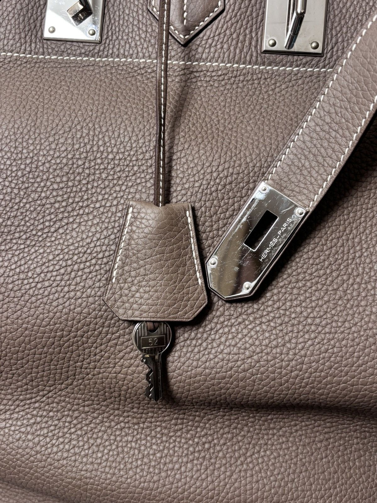 Hermes Hermes HAC 50 Etoupe Togo Leather Palladium HW Size ONE SIZE - 7 Thumbnail