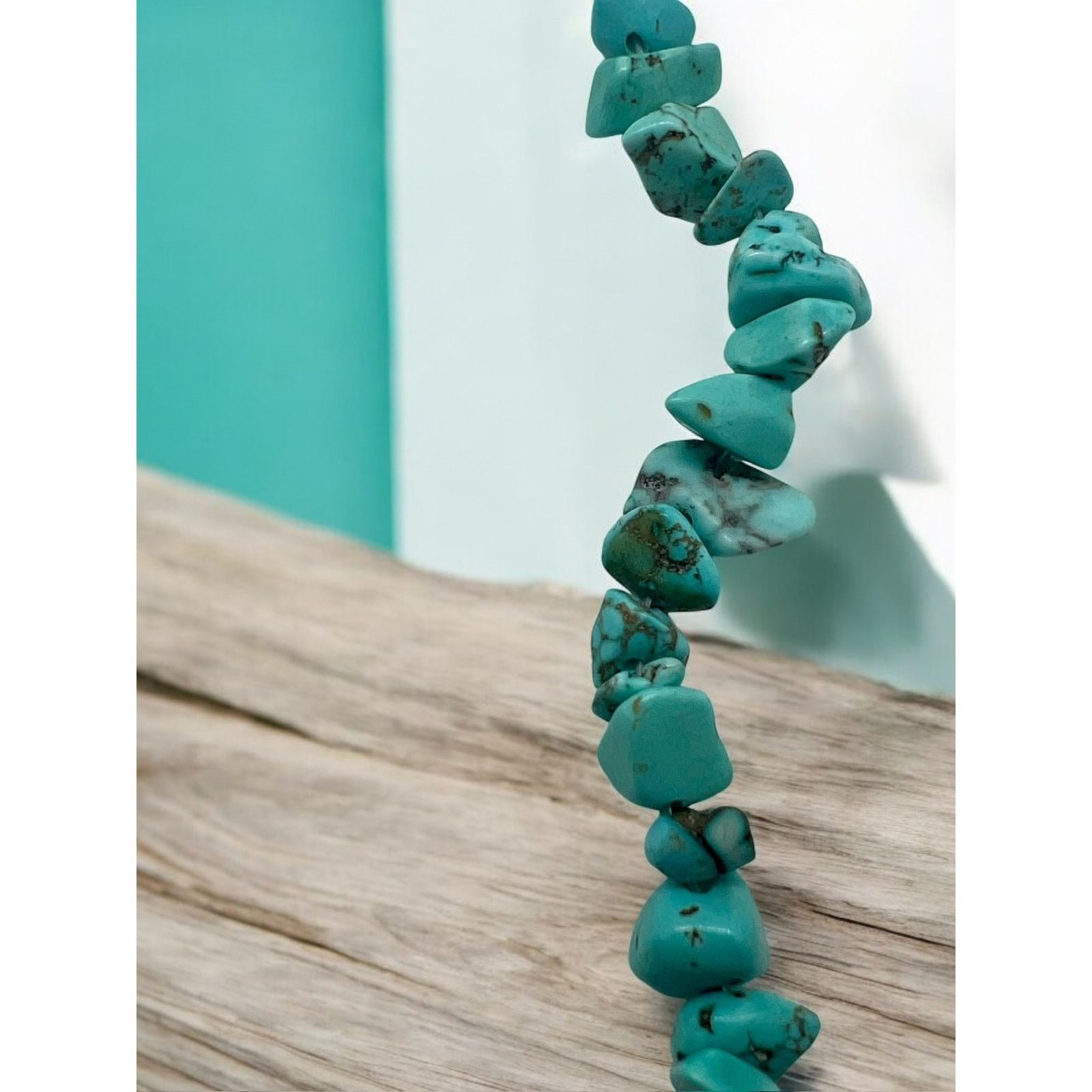 Other Turquoise Blue Howlite Chip Necklace-21''-Silver Tone Clasp Size ONE SIZE - 3 Thumbnail