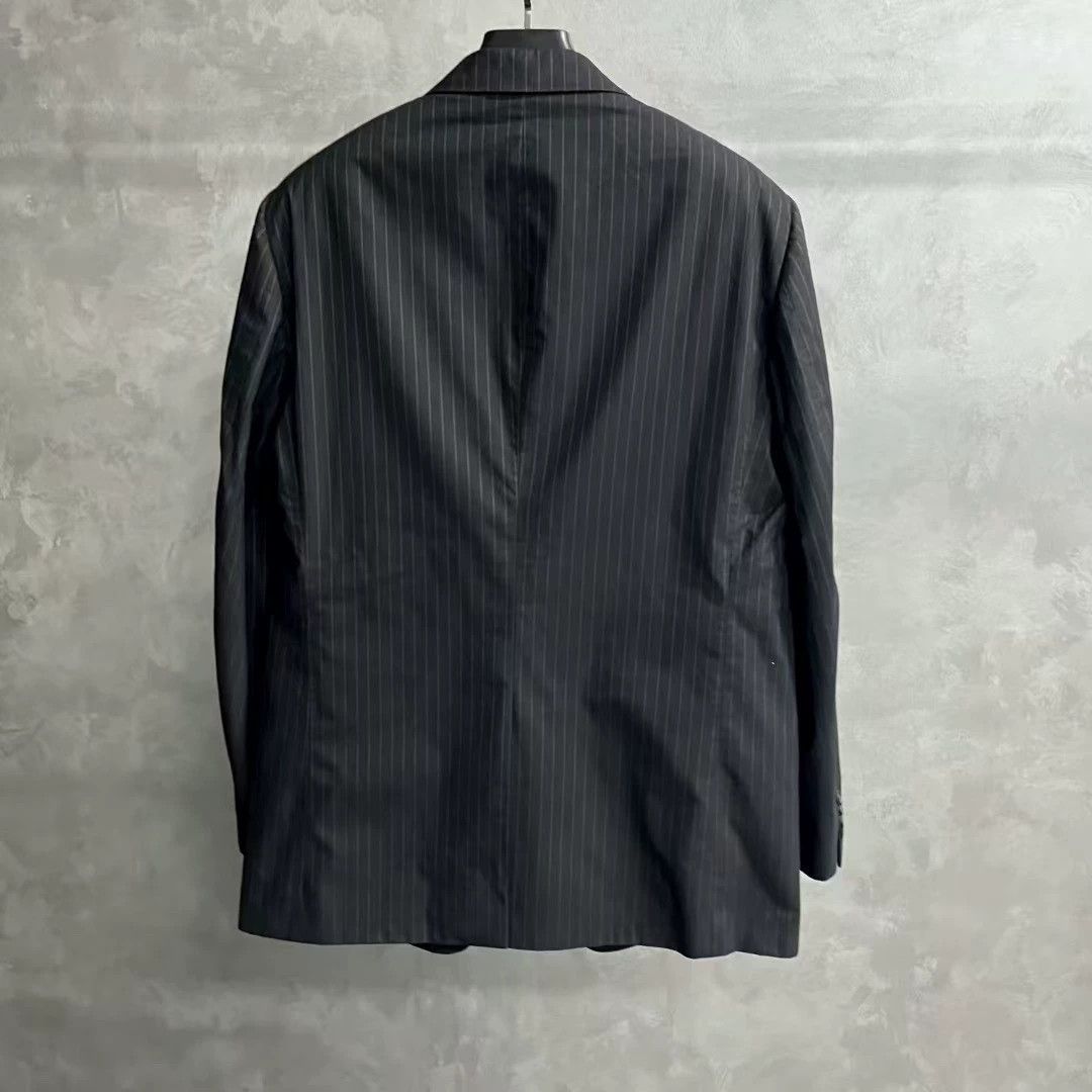 Prada black striped evening suit jacket by prada Size US L / EU 52-54 / 3 - 2 Thumbnail