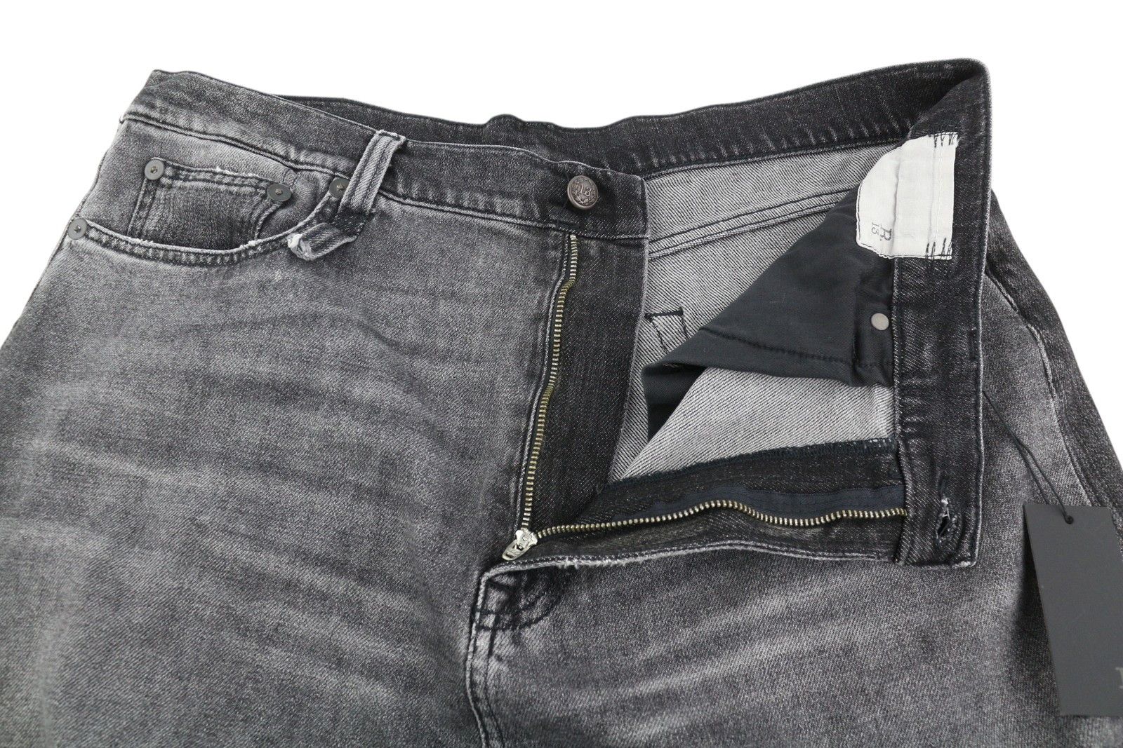 R13 JESSE 38 Vintage Grey Drop Crotch Loose Baggy Dark 86494 Size 28" / US 6 / IT 42 - 4 Thumbnail