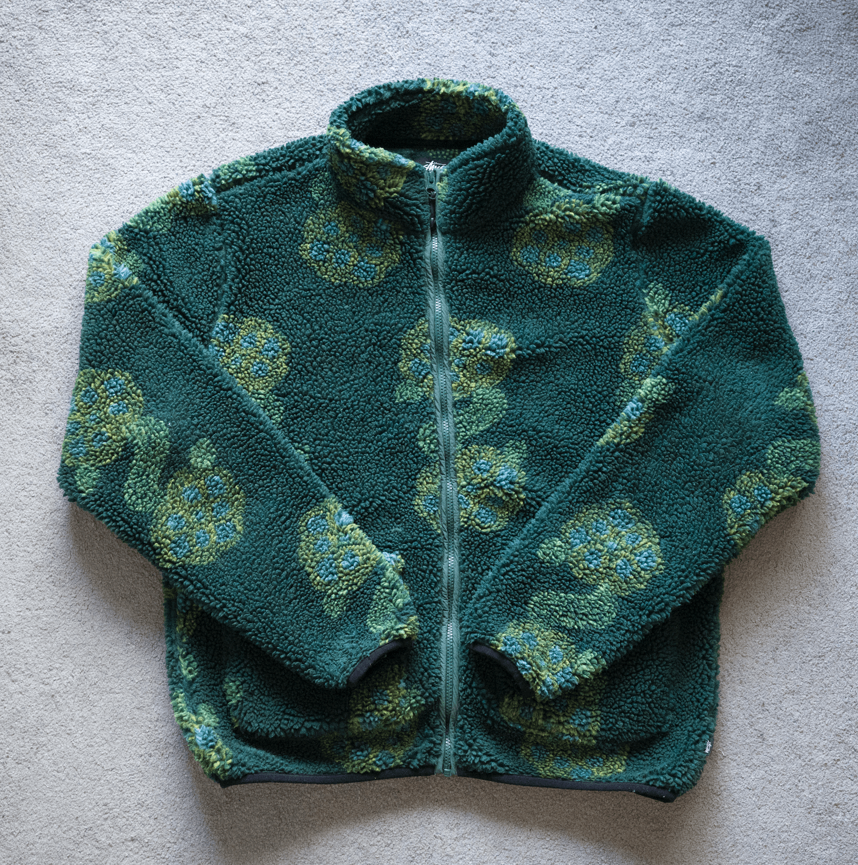 Stussy Green SS21 Stüssy Flor Sherpa Fleece Size US L / EU 52-54 / 3 - 1 Thumbnail