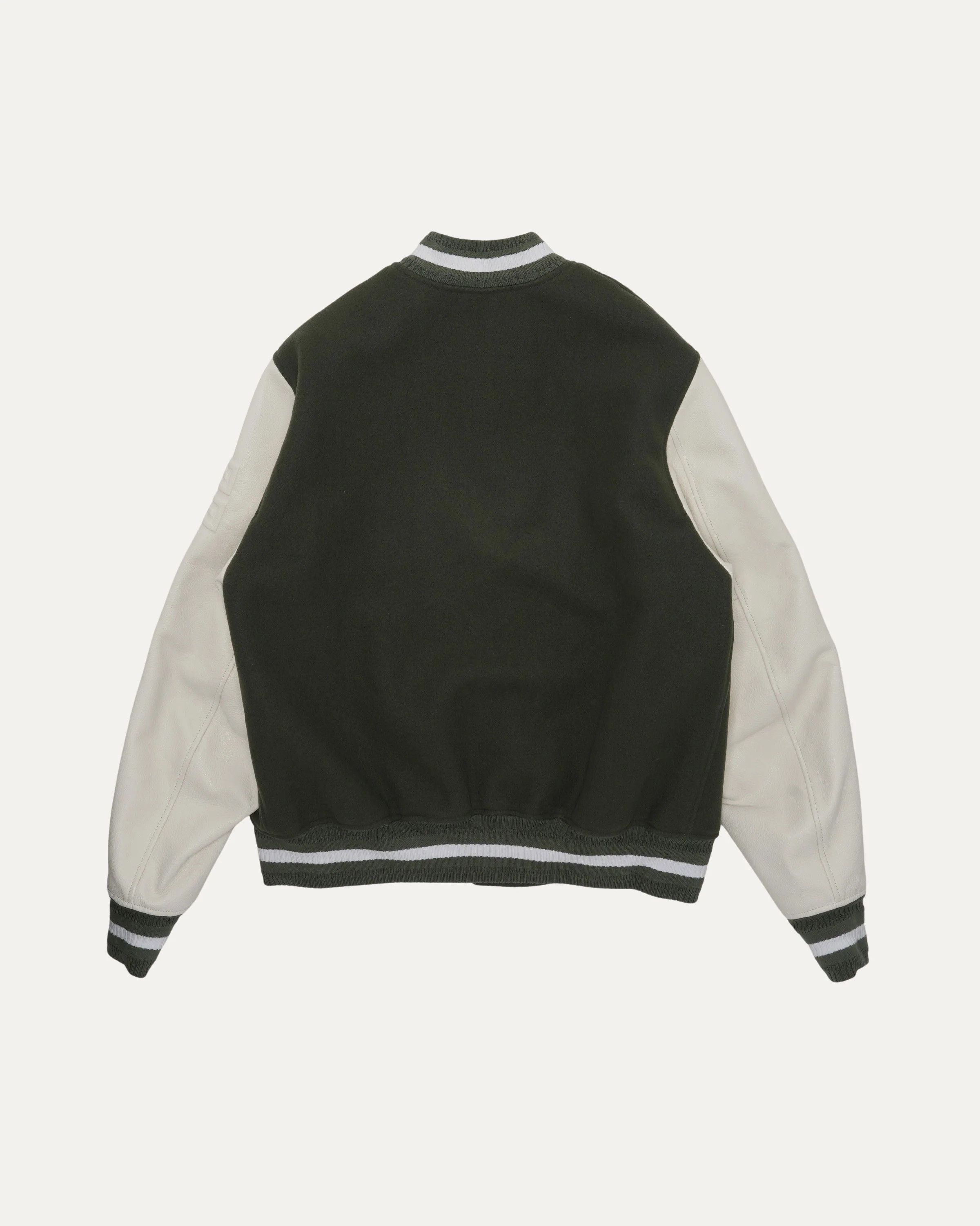 Givenchy o1srvl11e0325 Varsity Bomber Jacket in White/Green Size US XL / EU 56 / 4 - 2 Thumbnail