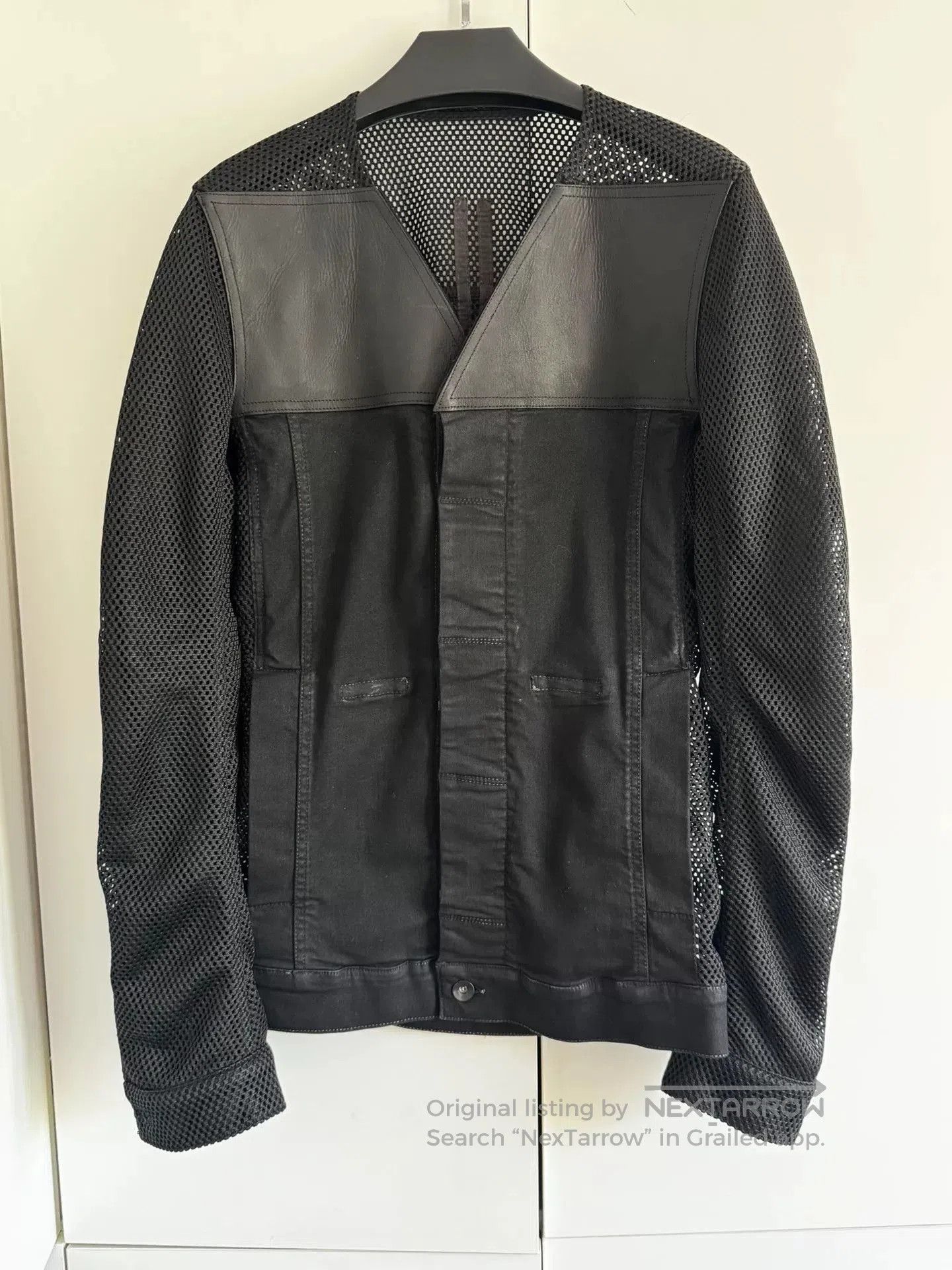 Rick Owens Rick Owens Men's Leather Panel Denim Jacket. Size US S / EU 44-46 / 1 - 2 Thumbnail